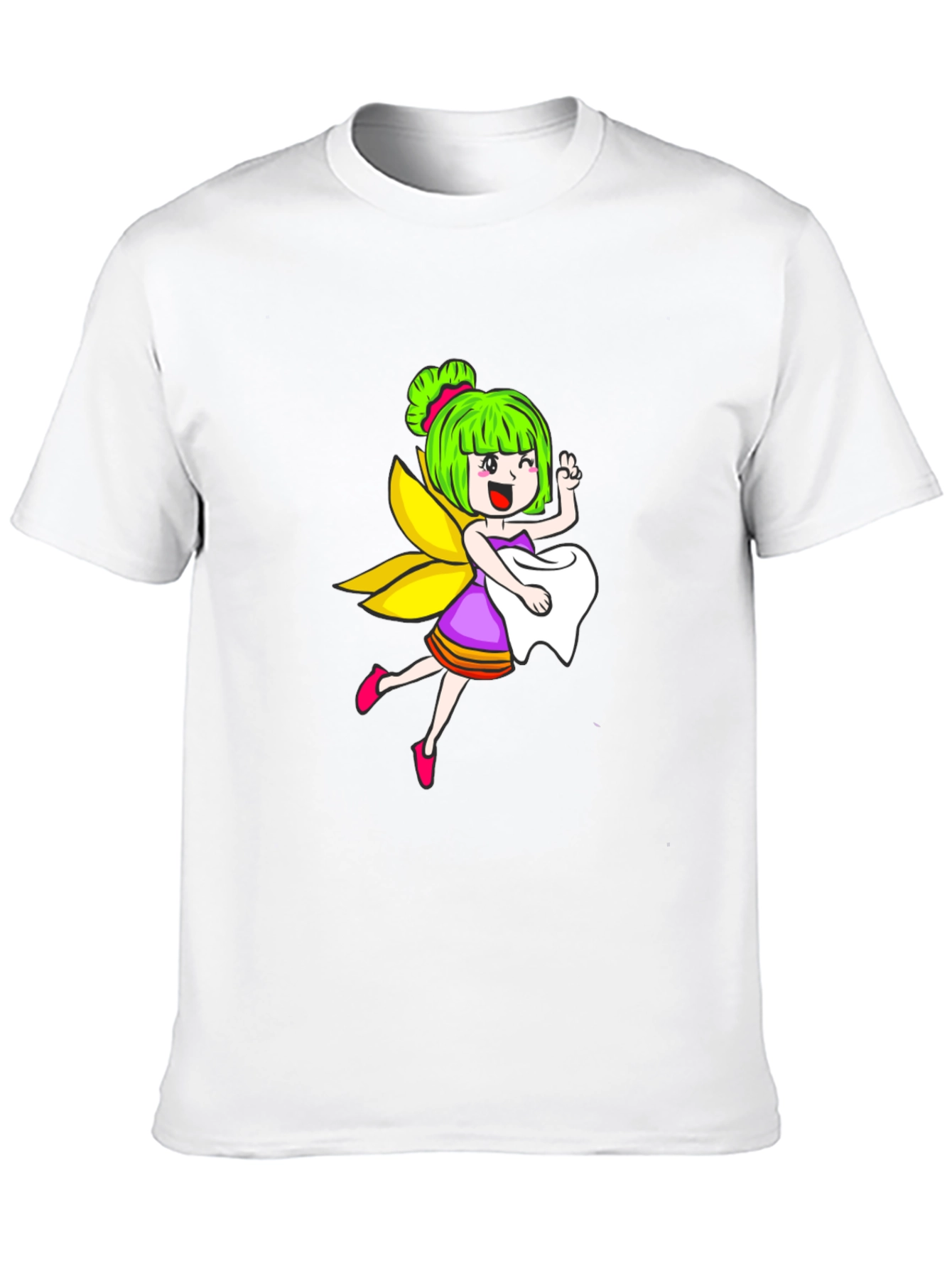 Cute Fairy Graphic Black T-Shirt