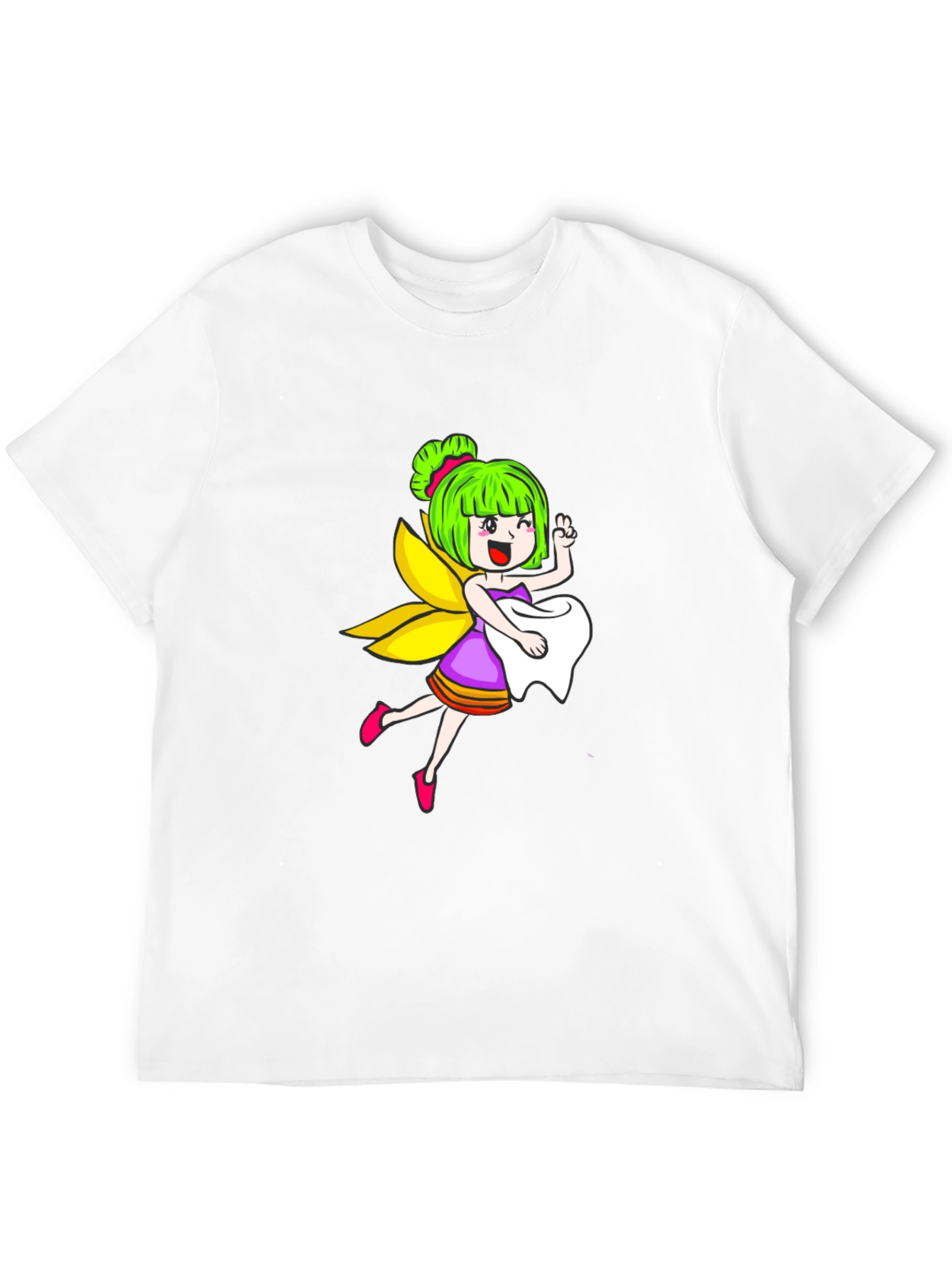 Cute Fairy Graphic Black T-Shirt