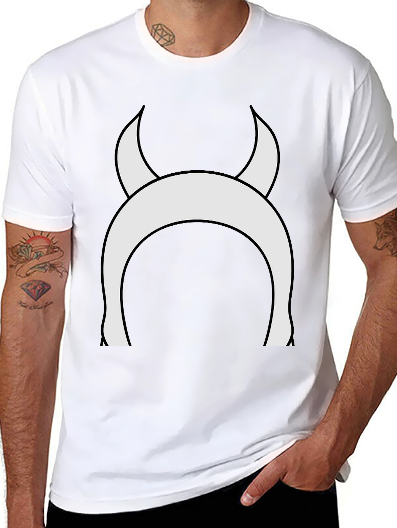 Devil Horns Graphic Tee - Black Cotton T-Shirt