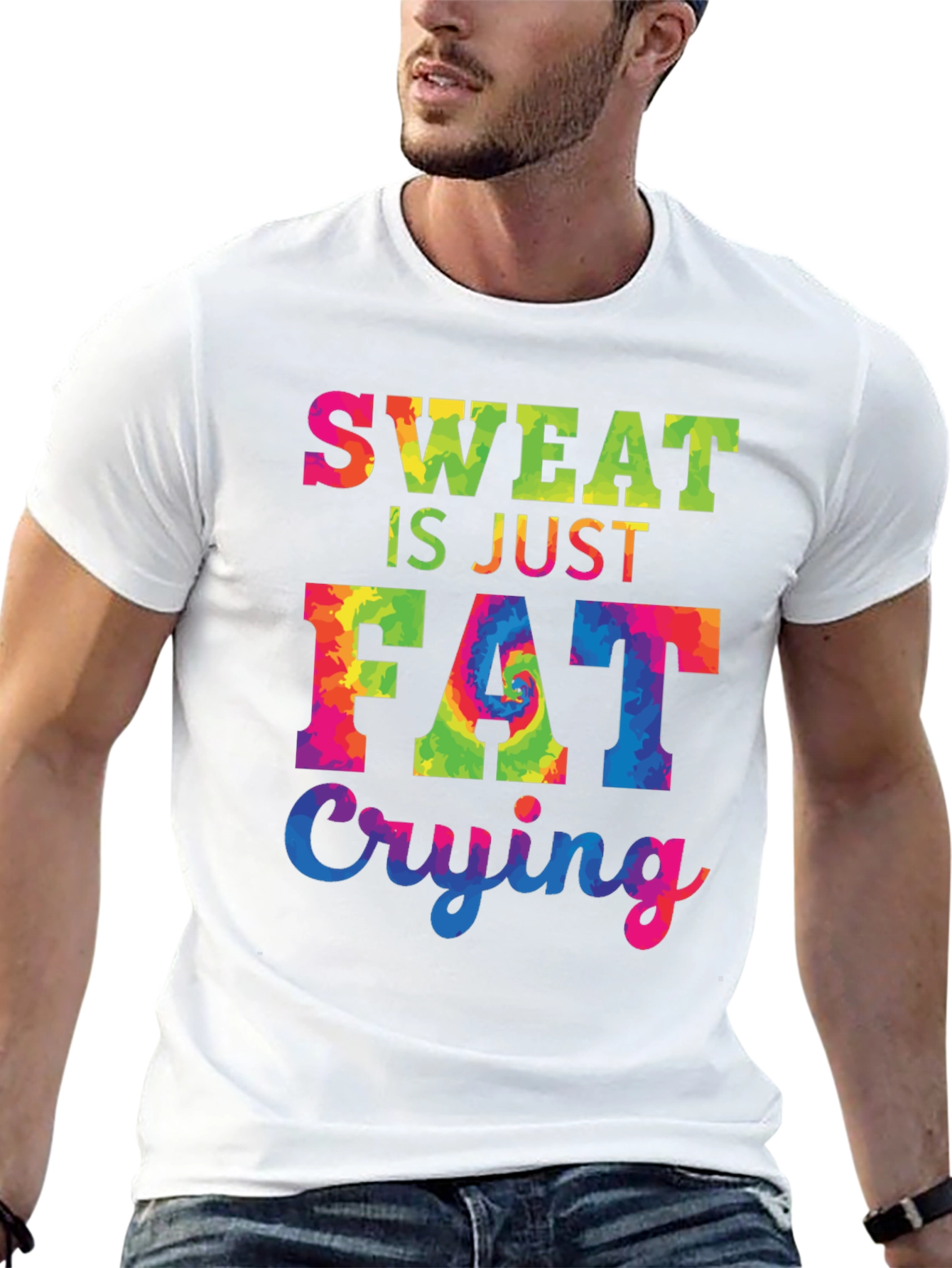 Sweat is Just Fat Crying Black T-Shirt