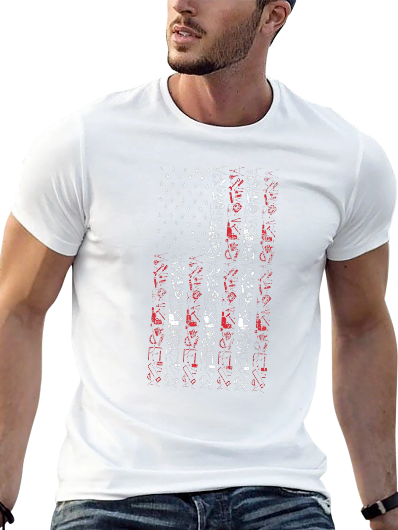 American Flag Graphic Tee - Black
