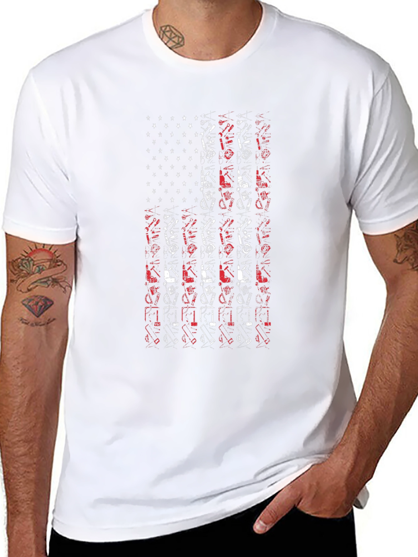 American Flag Graphic Tee - Black