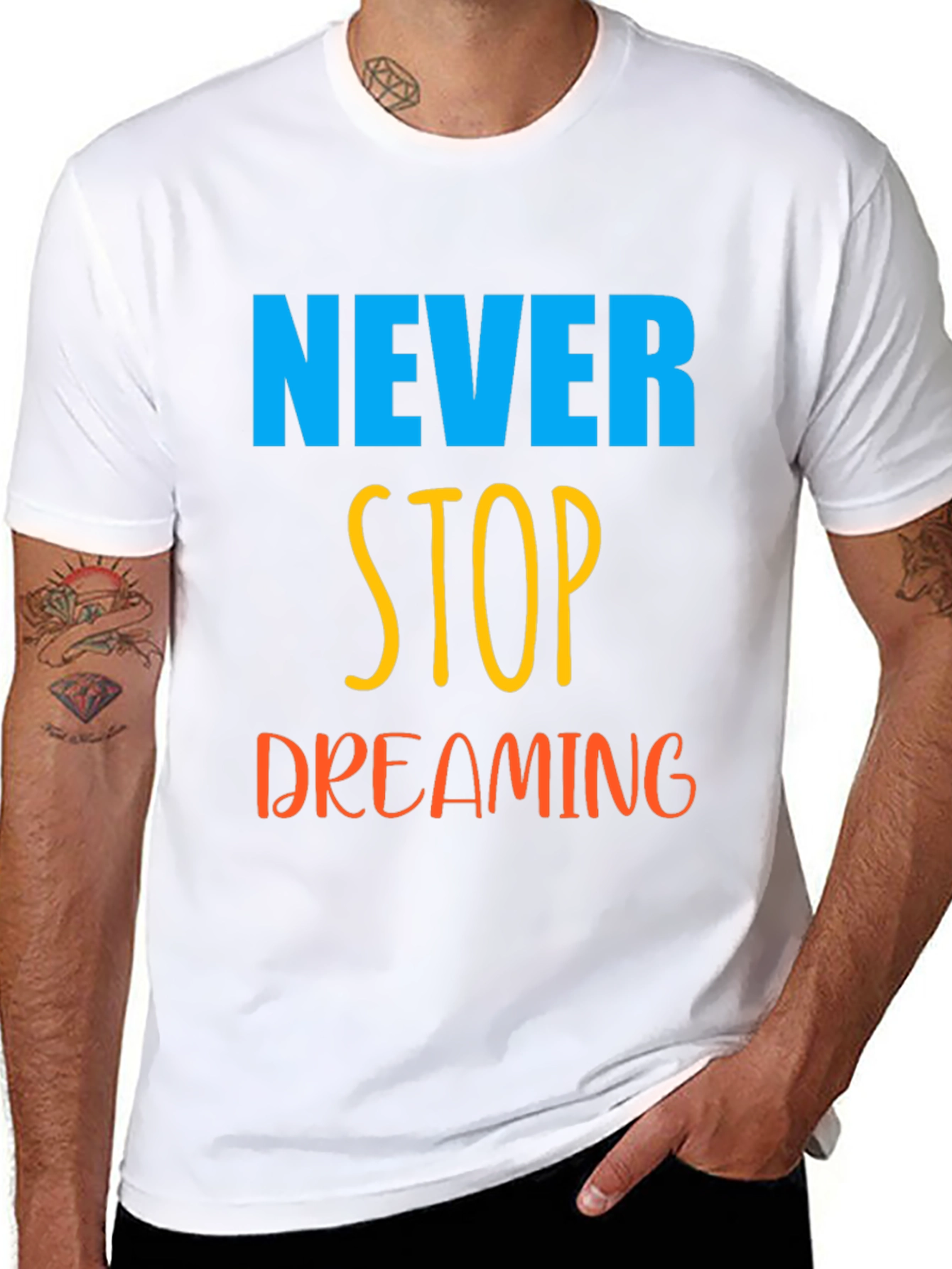Never Stop Dreaming Black Graphic Tee