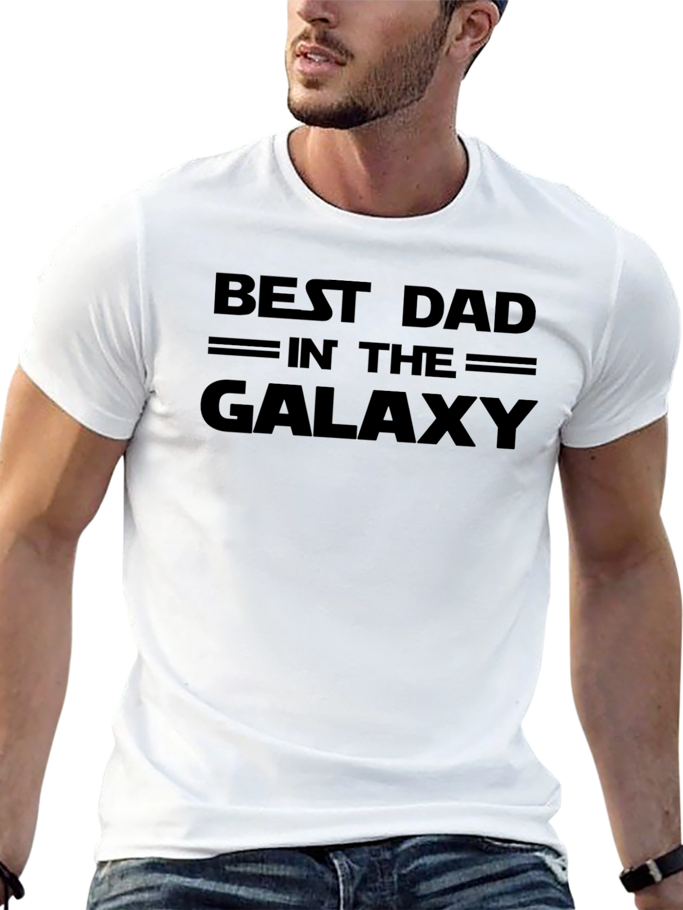 Best Dad in the Galaxy - Mens Black T-Shirt
