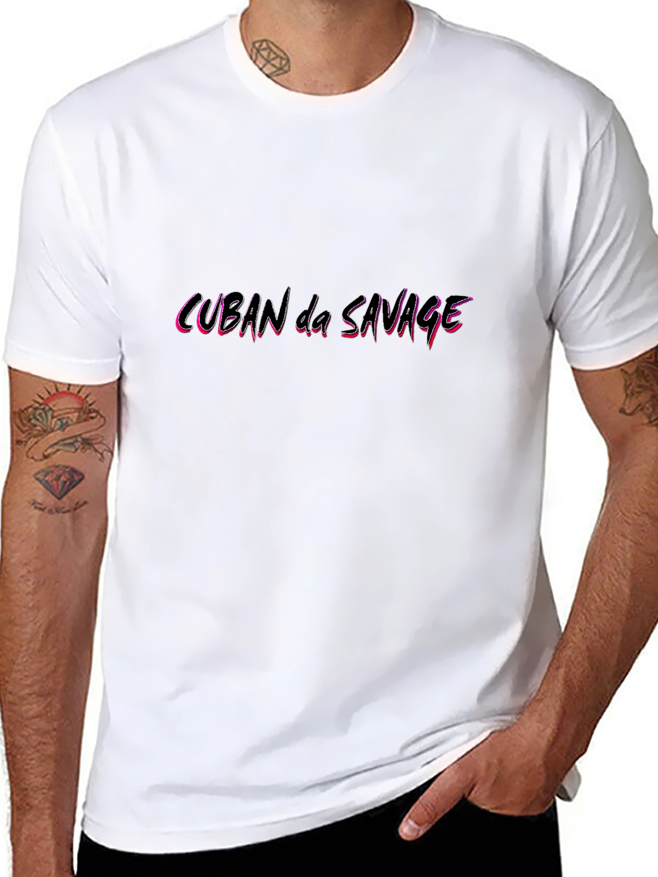 Cuban da Savage Graphic Tee - Black Cotton T-Shirt