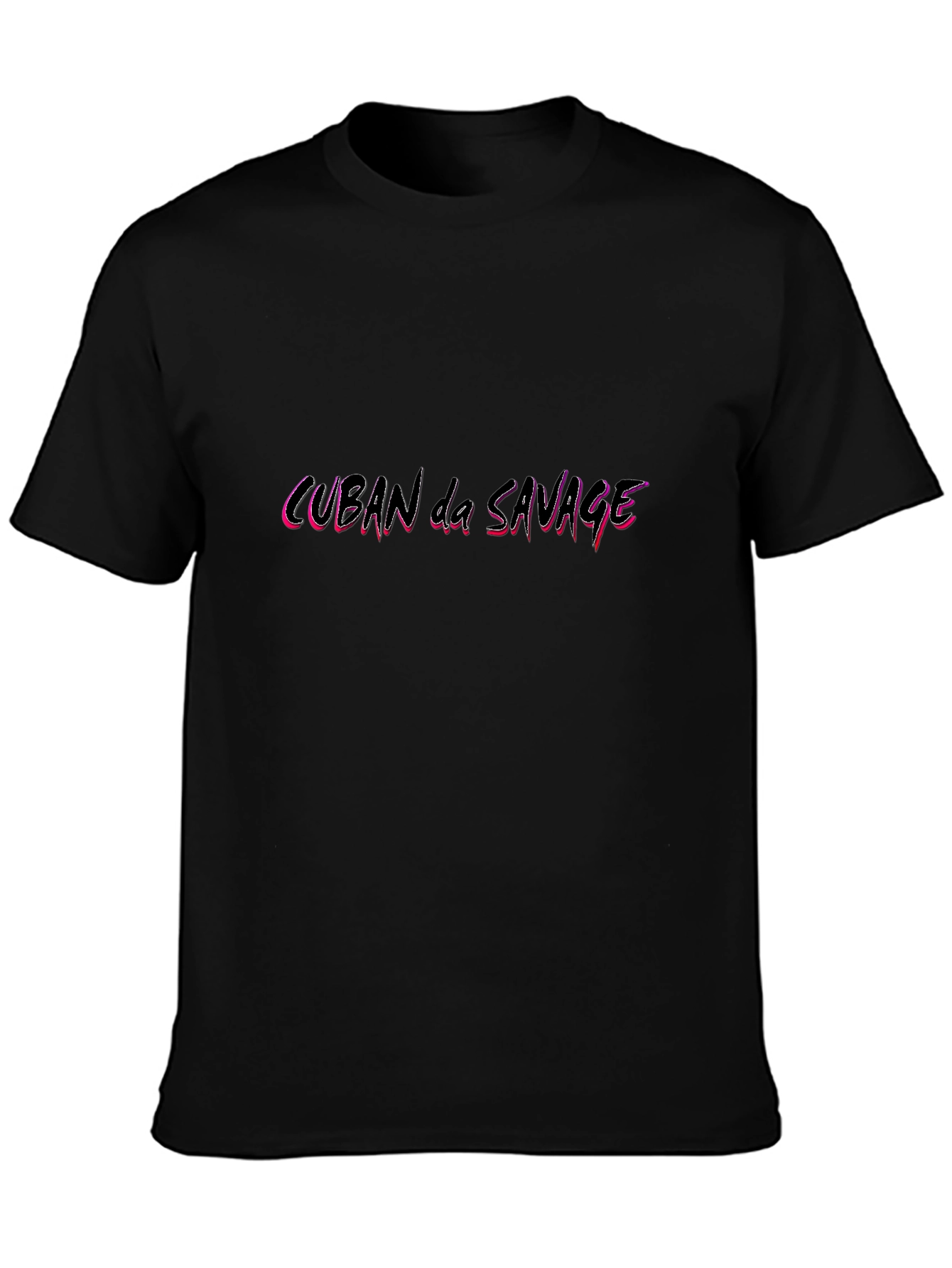 Cuban da Savage Graphic Tee - Black Cotton T-Shirt