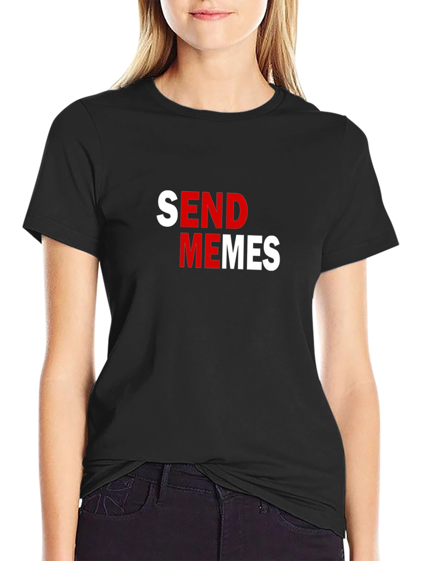 Send Memes Black Graphic Tee - Funny Slogan T-Shirt