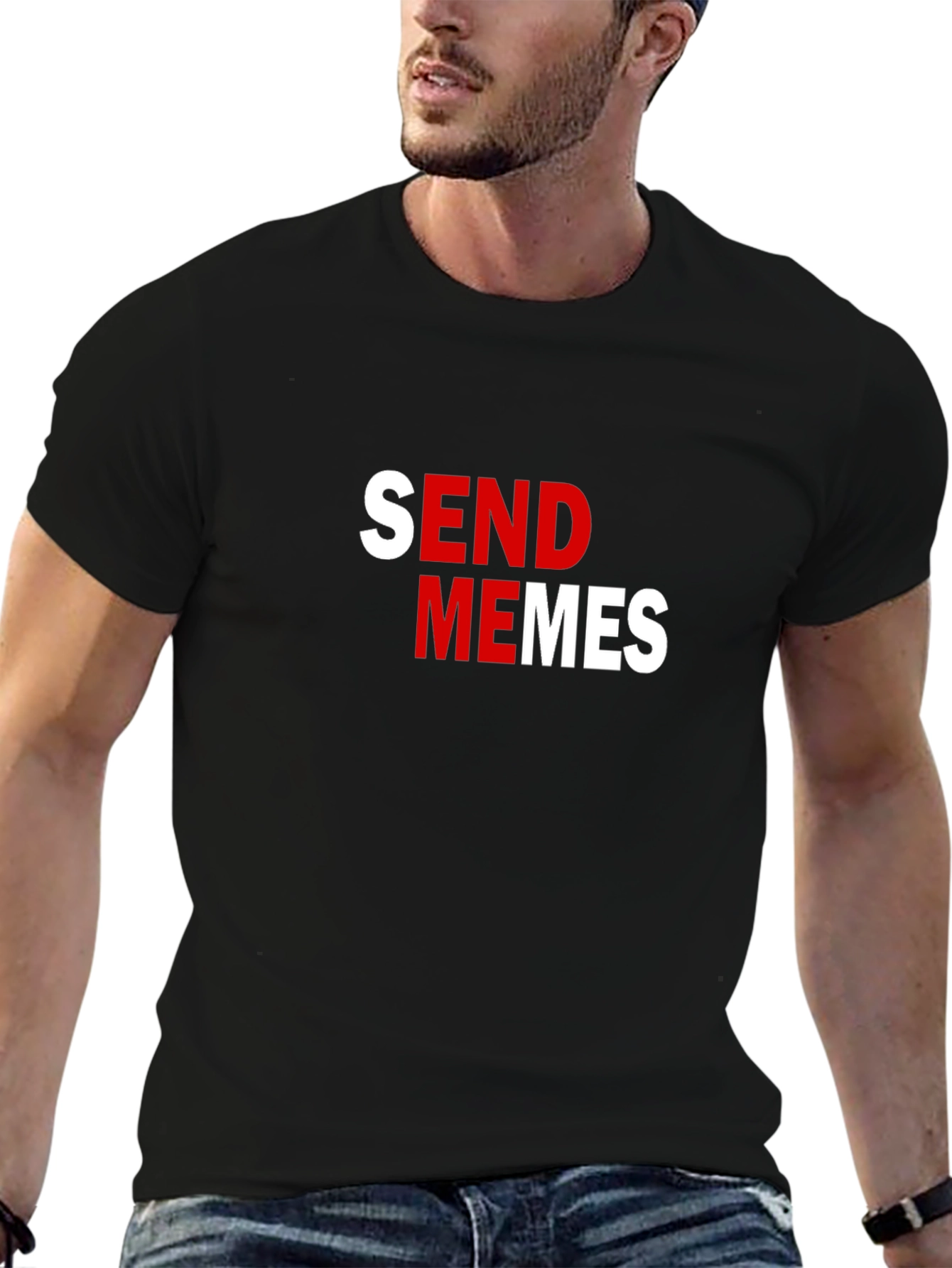 Send Memes Black Graphic Tee - Funny Slogan T-Shirt