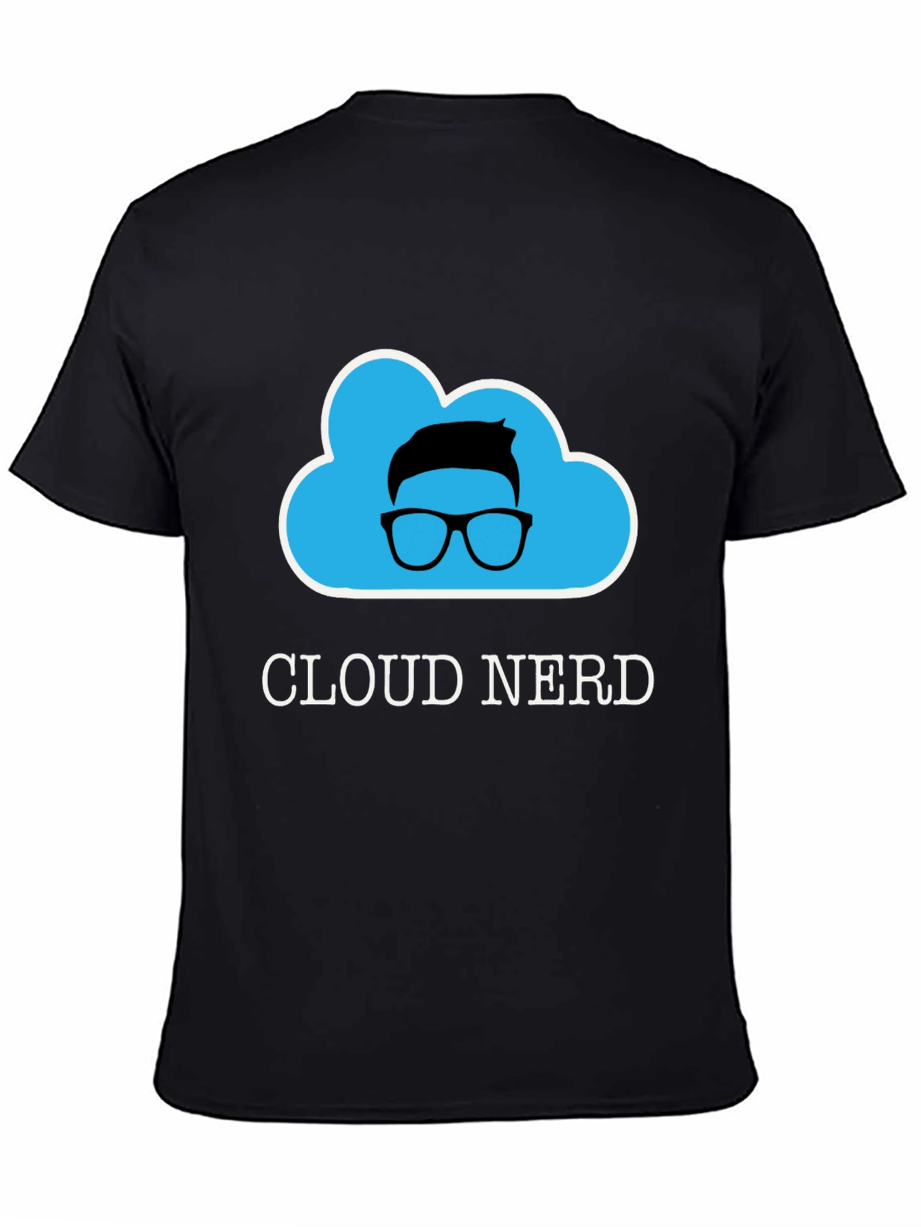 Cloud Nerd Graphic Tee - Black Cotton T-Shirt
