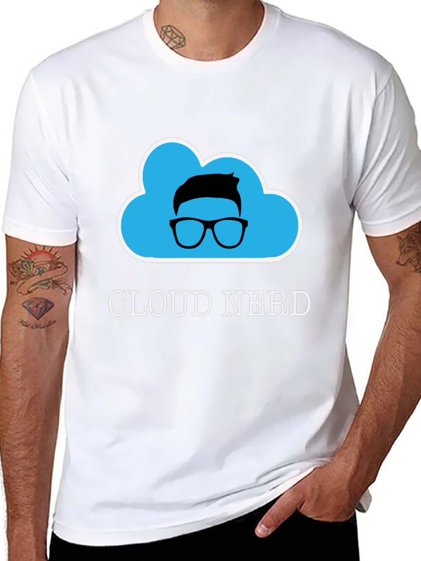 Cloud Nerd Graphic Tee - Black Cotton T-Shirt