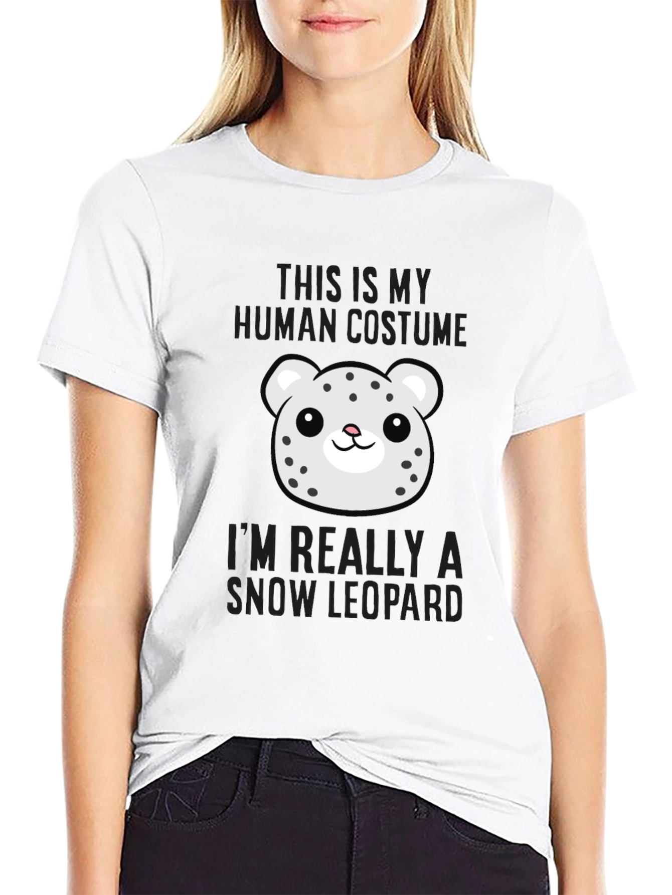 Human Costume Snow Leopard Graphic T-Shirt