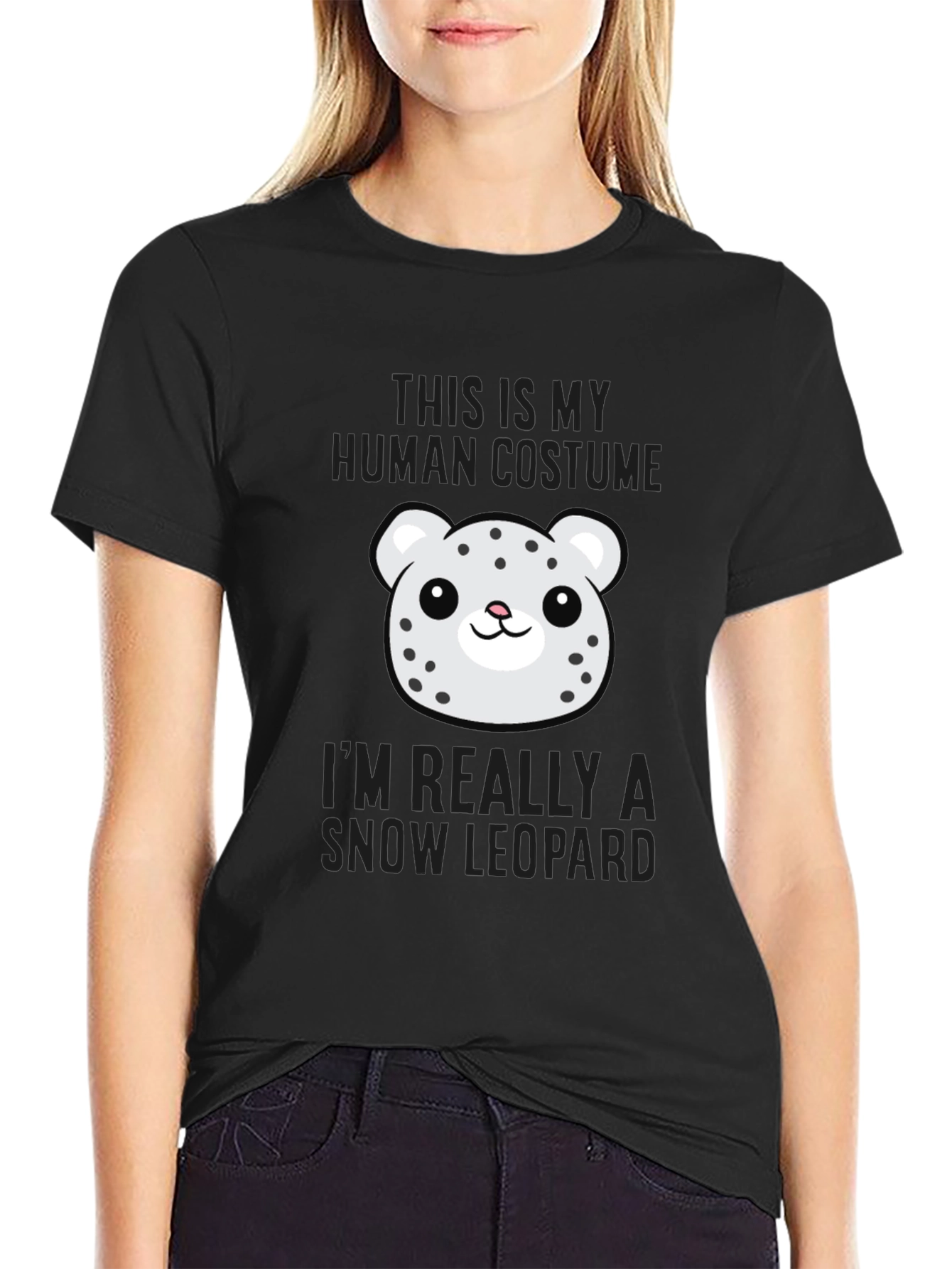 Human Costume Snow Leopard Graphic T-Shirt