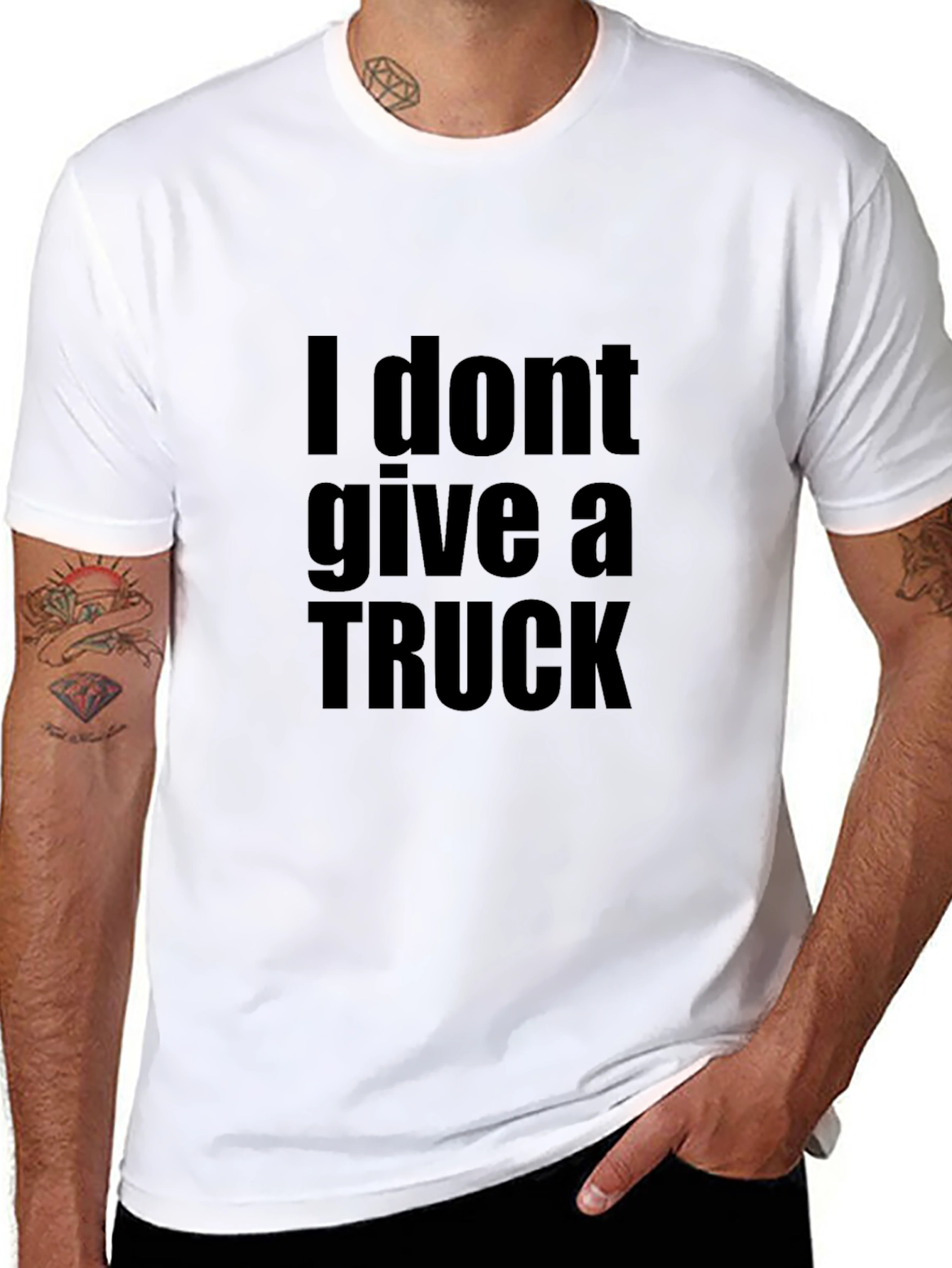 I Dont Give A Truck T-Shirt - Black