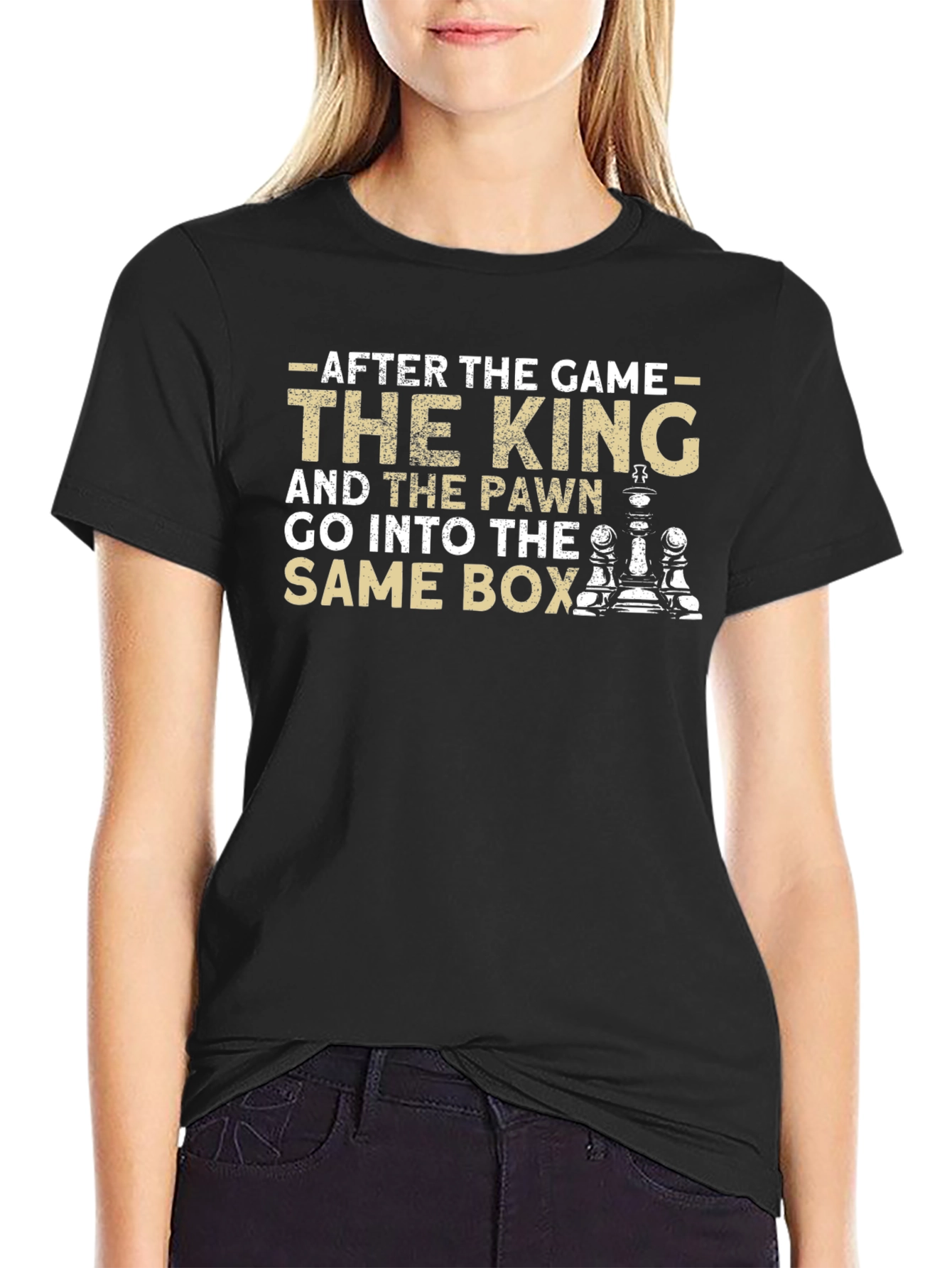 Chess King and Pawn Graphic T-Shirt