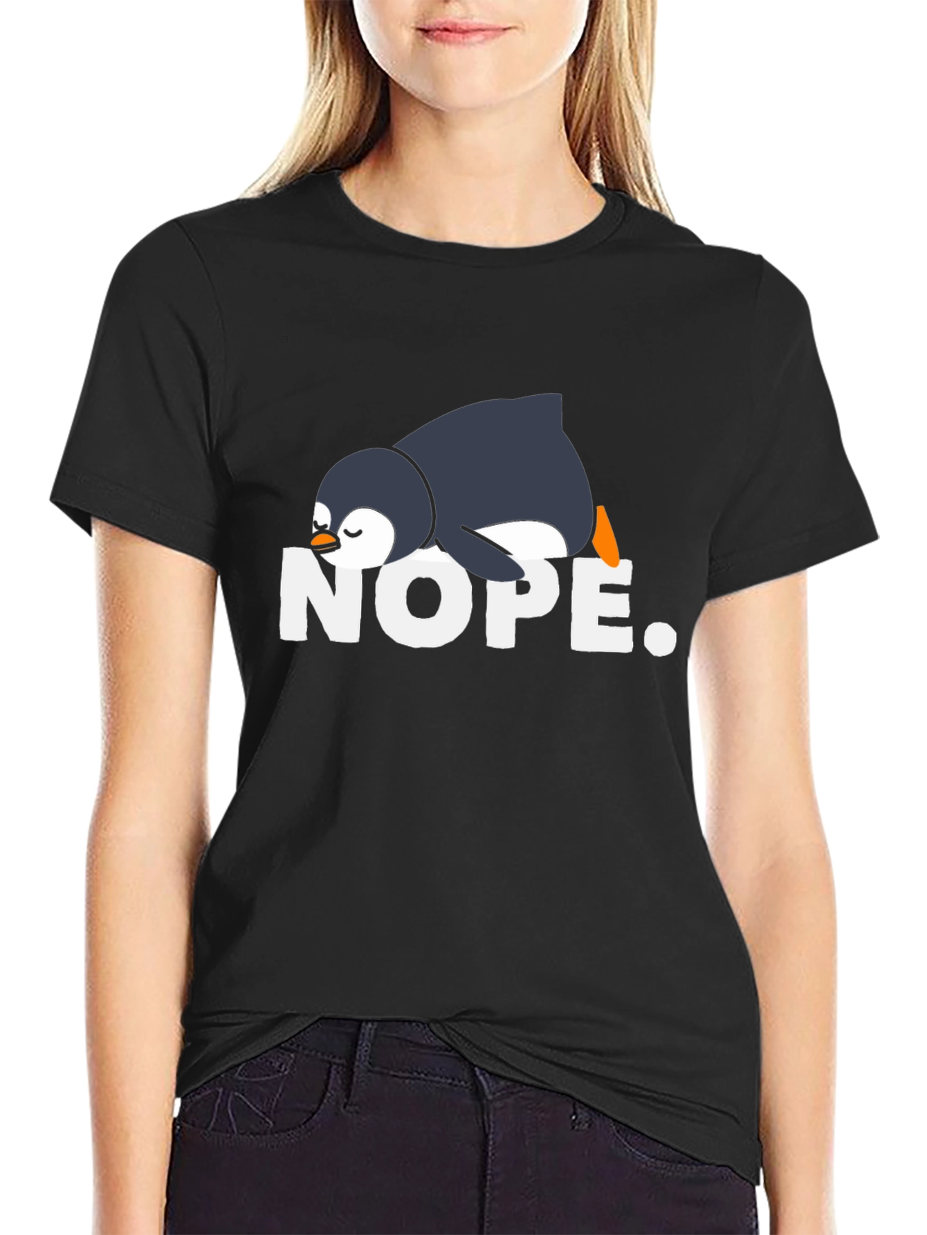 Nope Penguin Tee - Funny Graphic T-Shirt