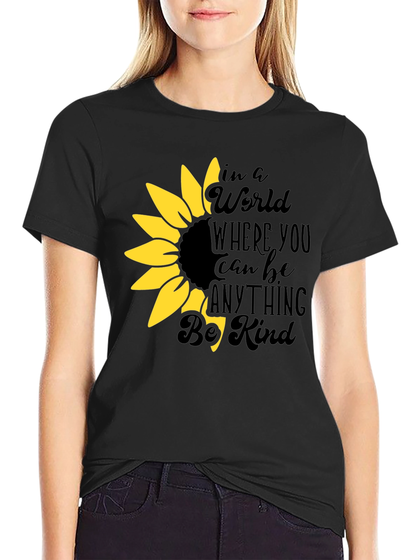 Be Kind Sunflower Graphic T-Shirt