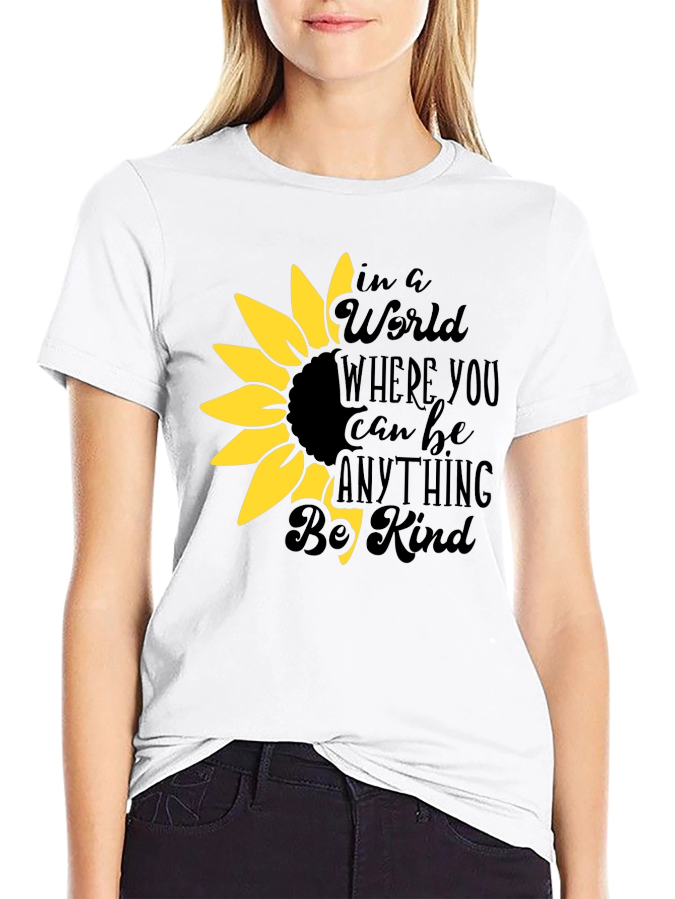Be Kind Sunflower Graphic T-Shirt