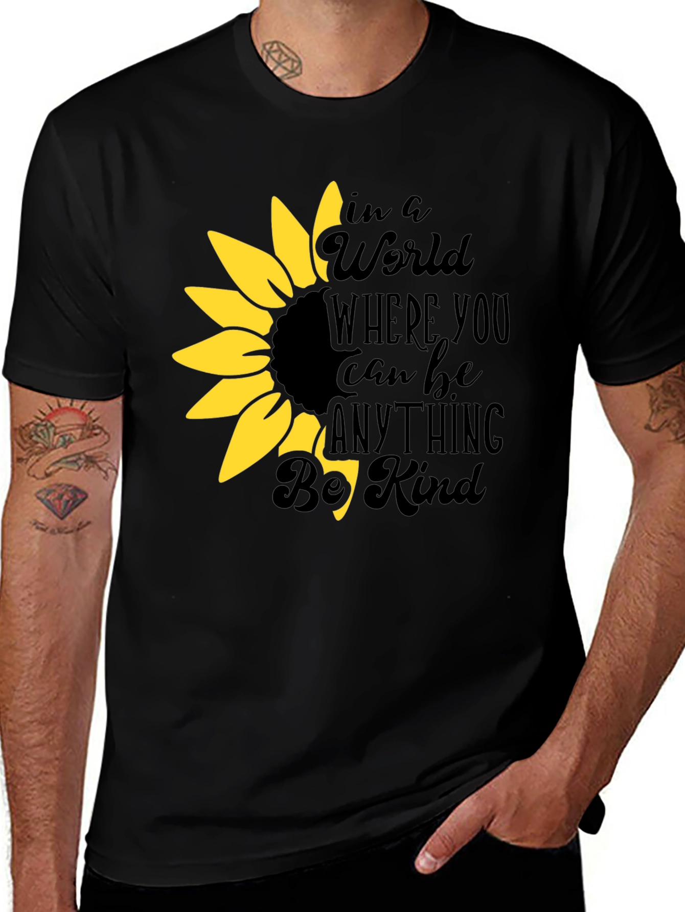 Be Kind Sunflower Graphic T-Shirt