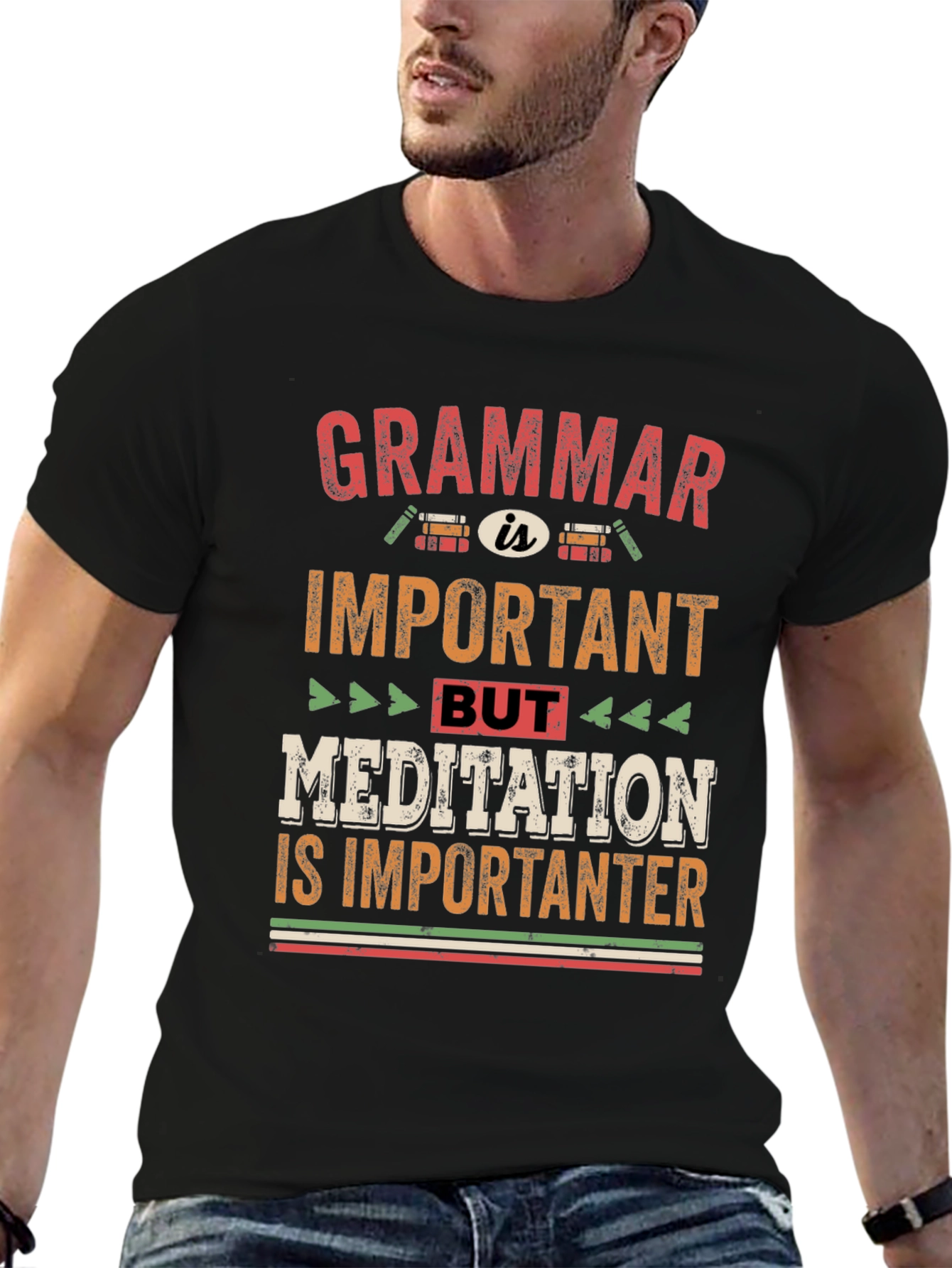 Grammar vs Meditation T-Shirt - Importanter Tee