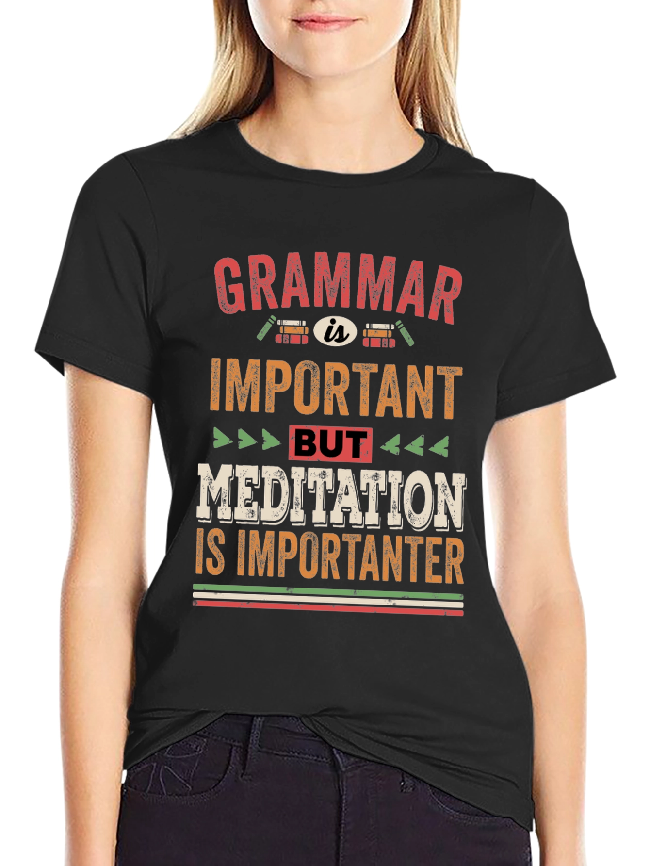 Grammar vs Meditation T-Shirt - Importanter Tee