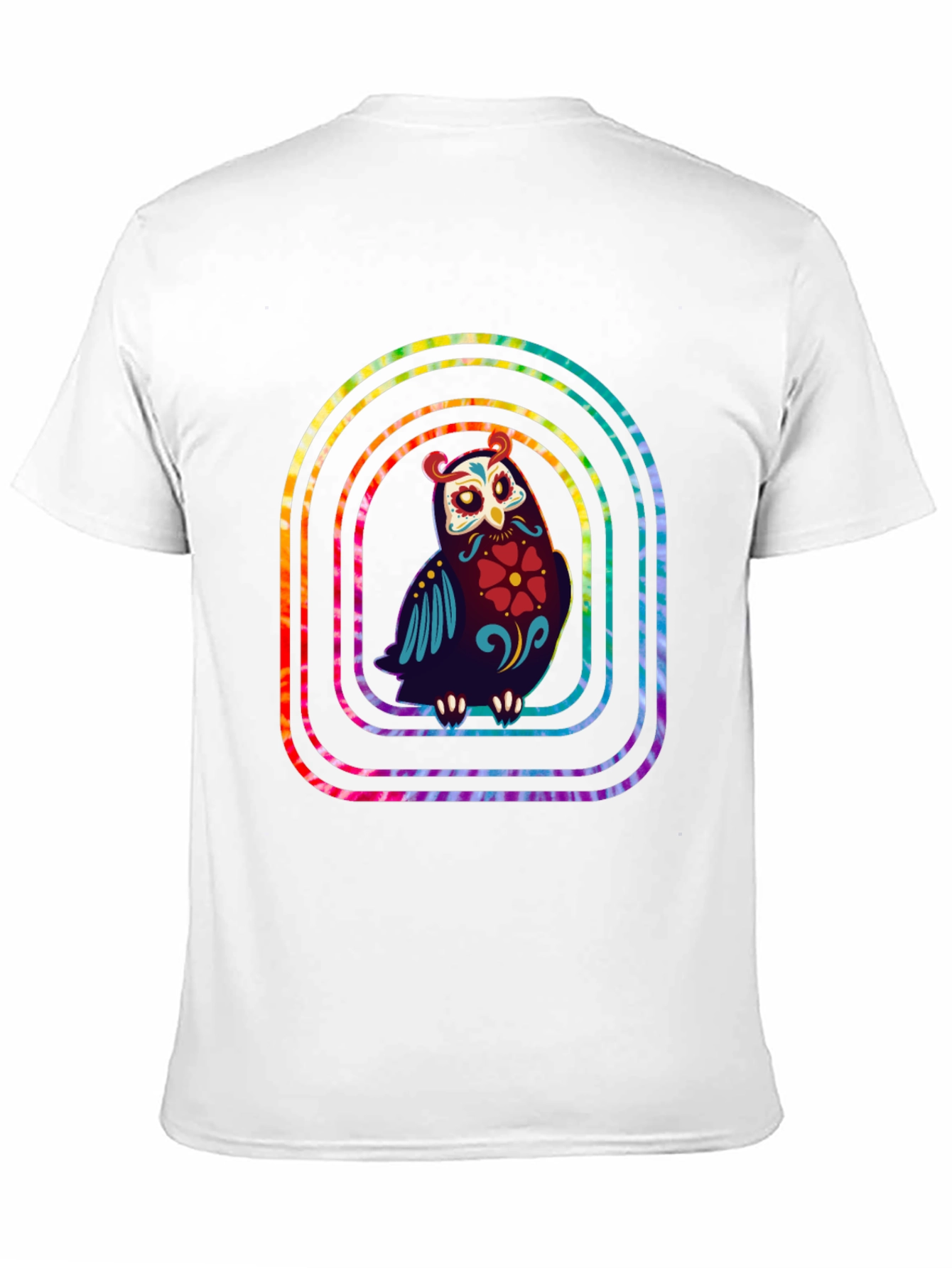 Rainbow Owl Graphic Tee - Unique Design