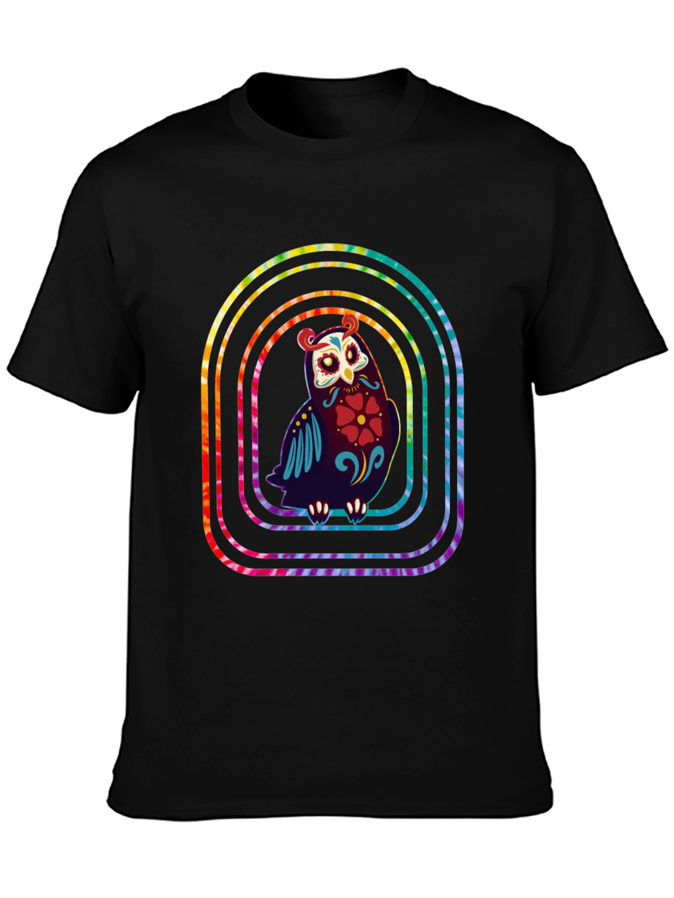 Rainbow Owl Graphic Tee - Unique Design