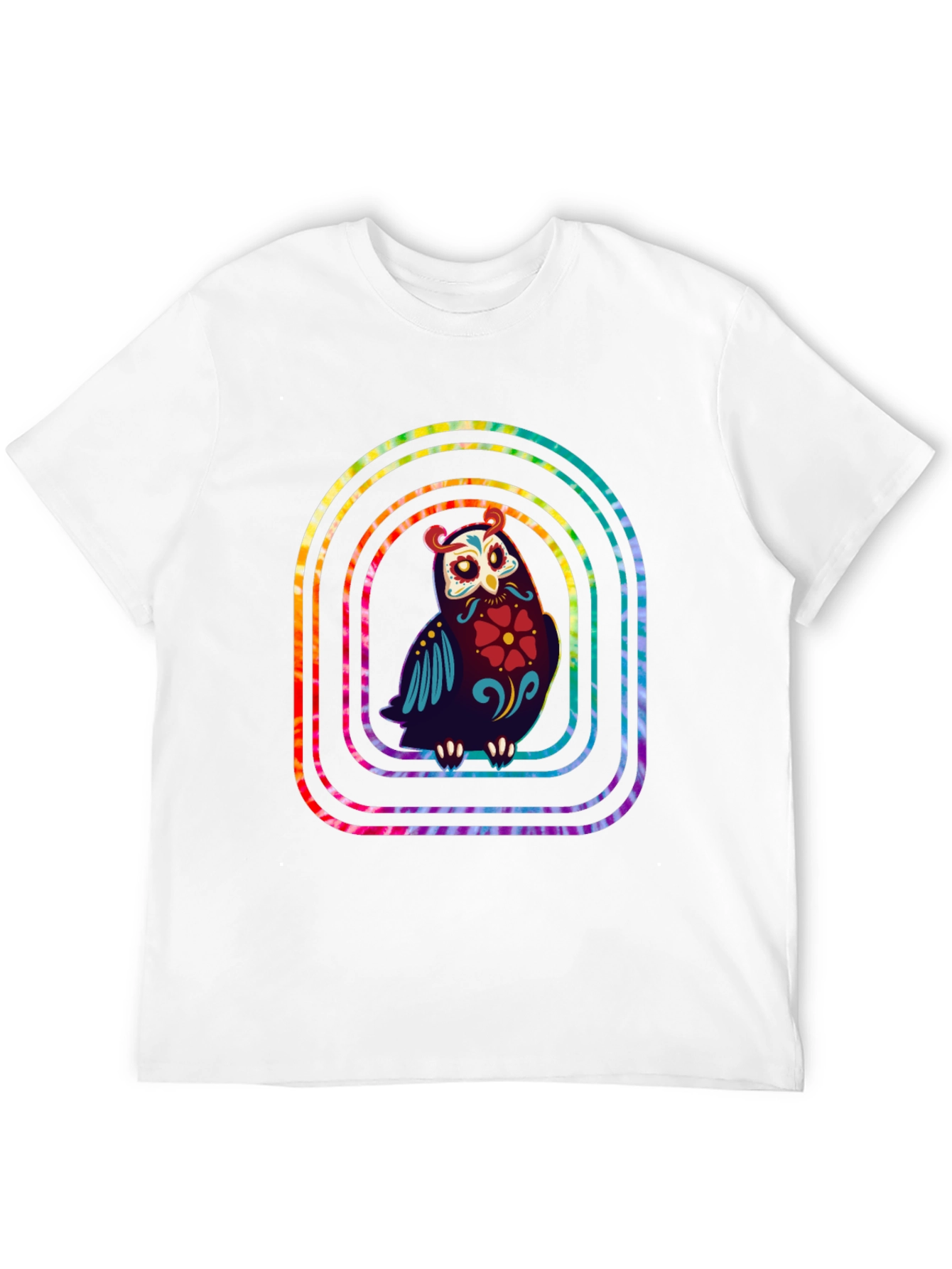 Rainbow Owl Graphic Tee - Unique Design