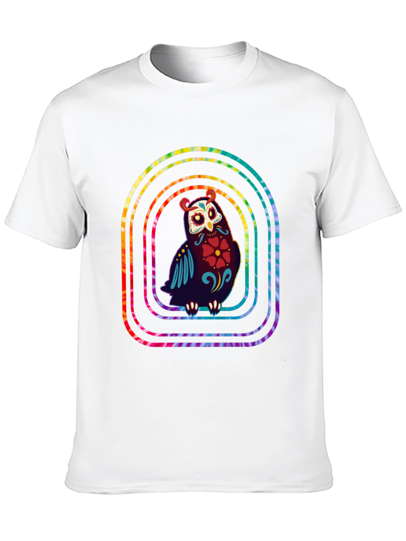 Rainbow Owl Graphic Tee - Unique Design