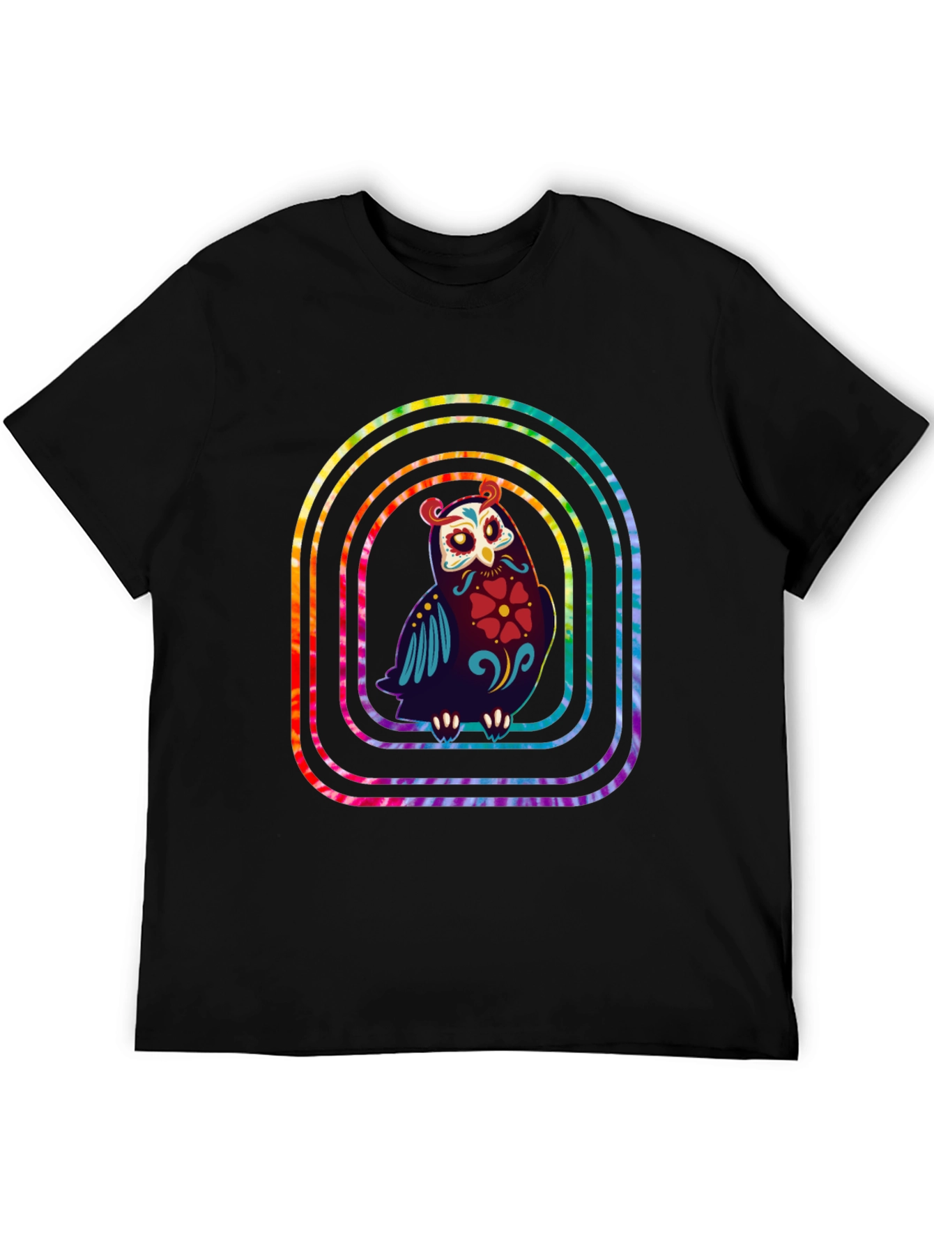 Rainbow Owl Graphic Tee - Unique Design
