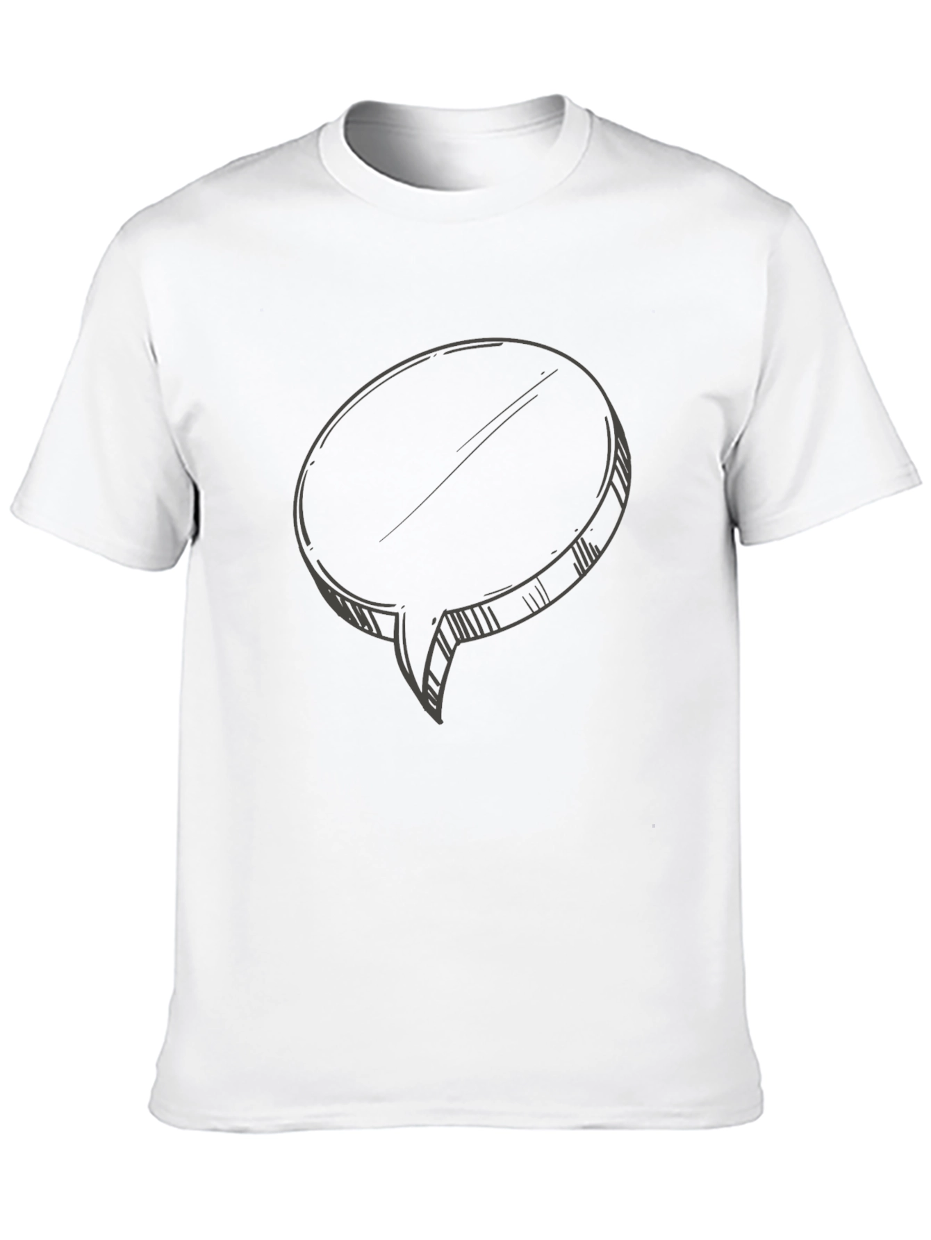 Mens Black T-Shirt with Speech Bubble Graphic