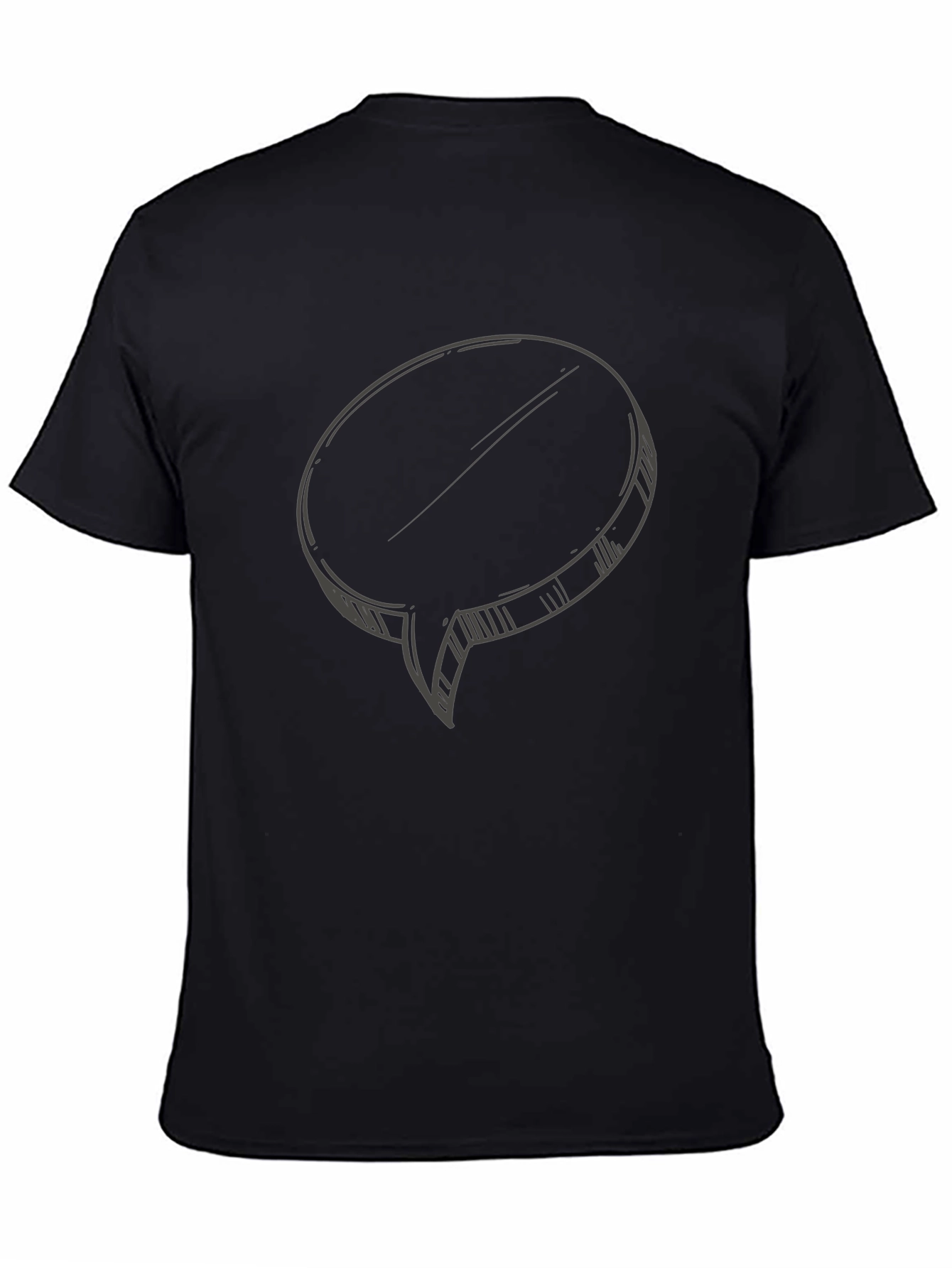 Mens Black T-Shirt with Speech Bubble Graphic