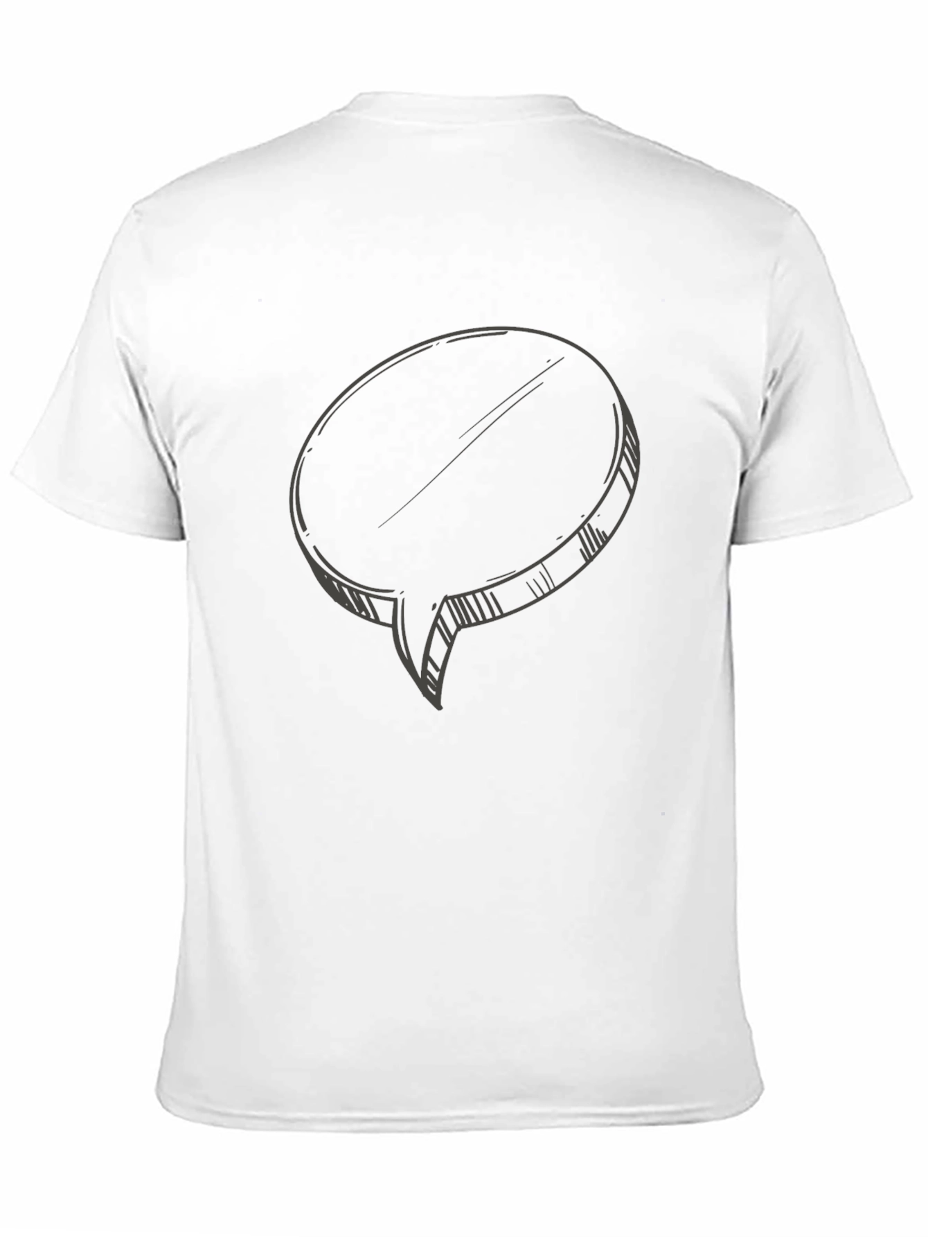 Mens Black T-Shirt with Speech Bubble Graphic