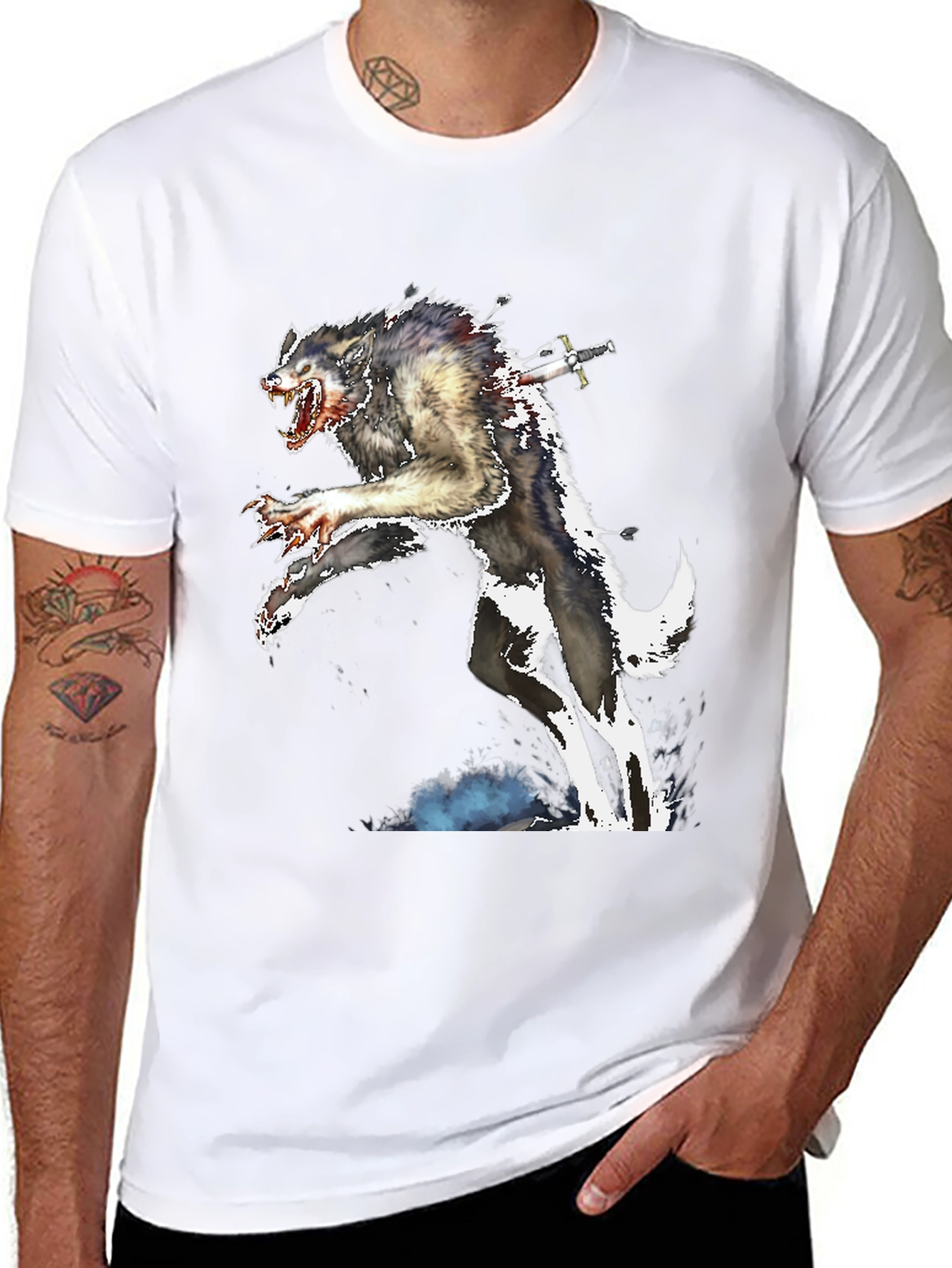 Werewolf Sword T-Shirt - Creature Design Tee