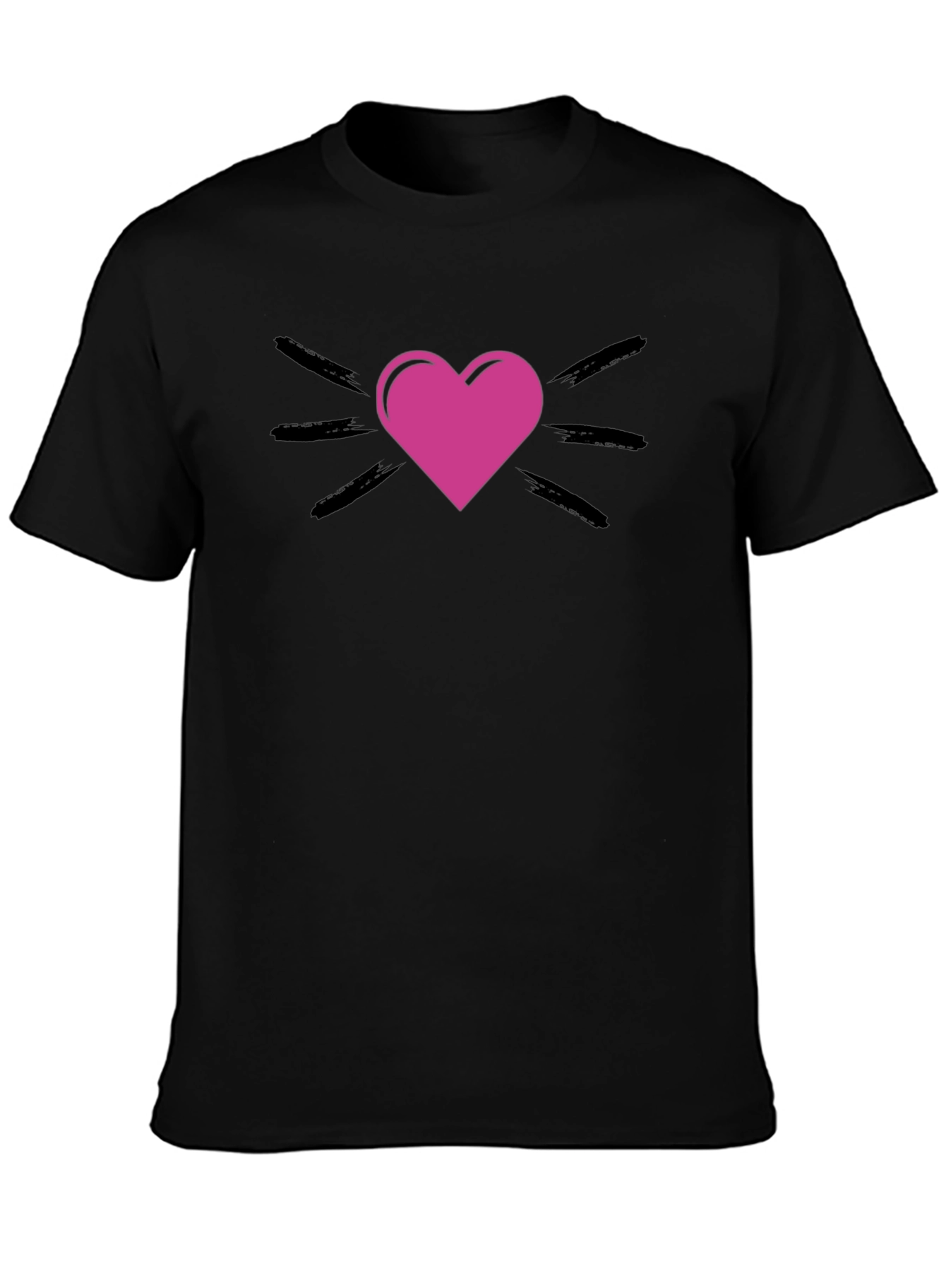Heart Burst Graphic Tee - Stylish Black T-Shirt