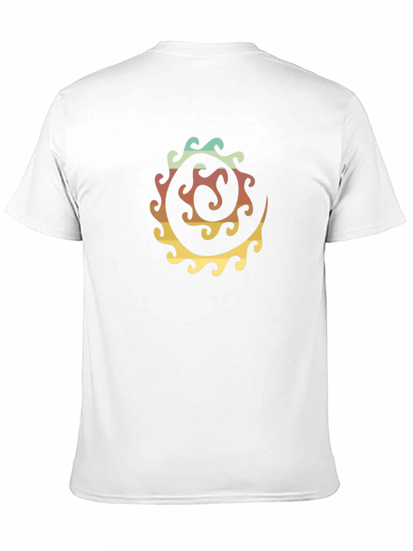 Retro Swirl Graphic Tee - Black Cotton Casual Shirt