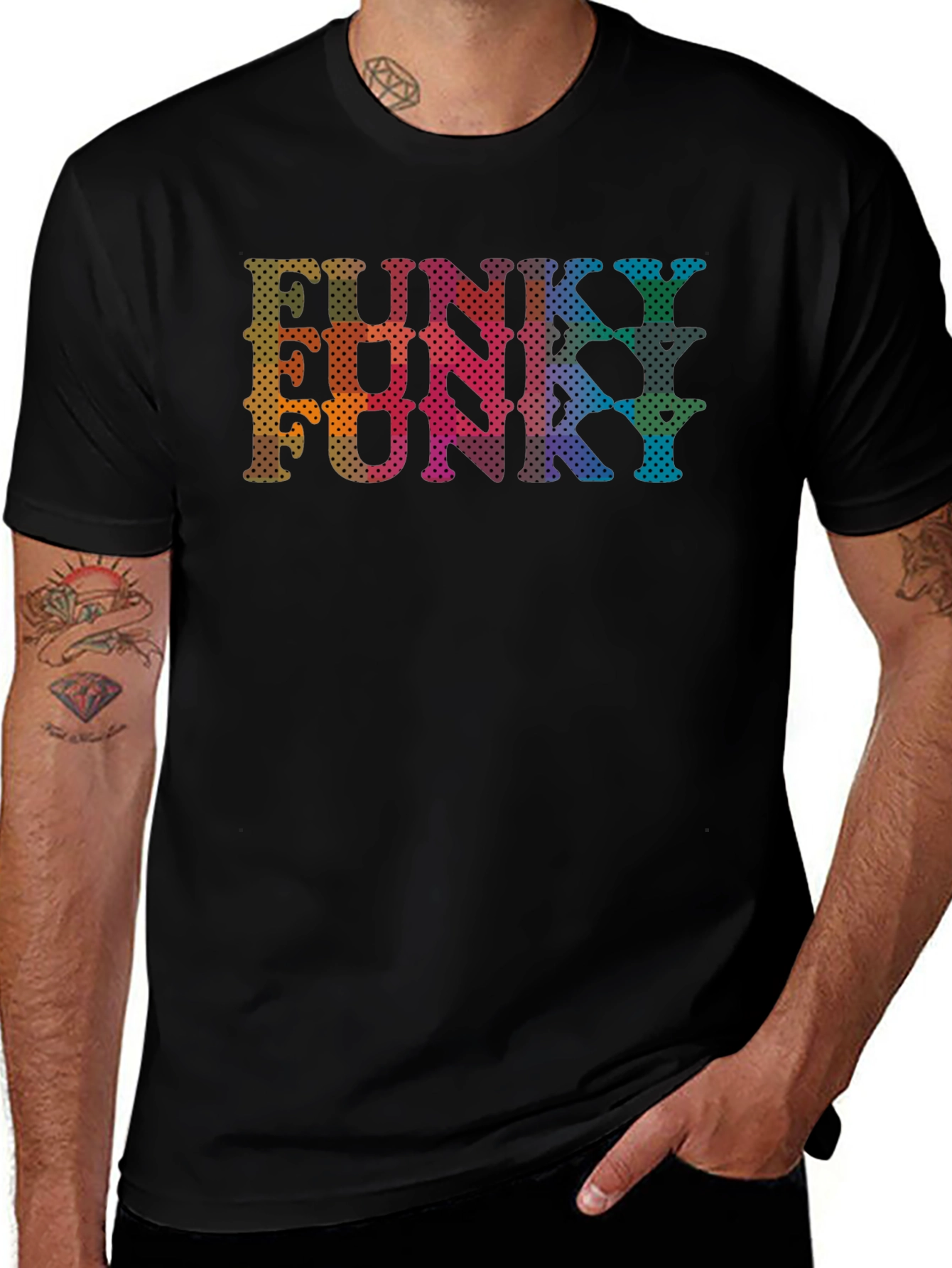 Funky Graphic Print Black T-Shirt