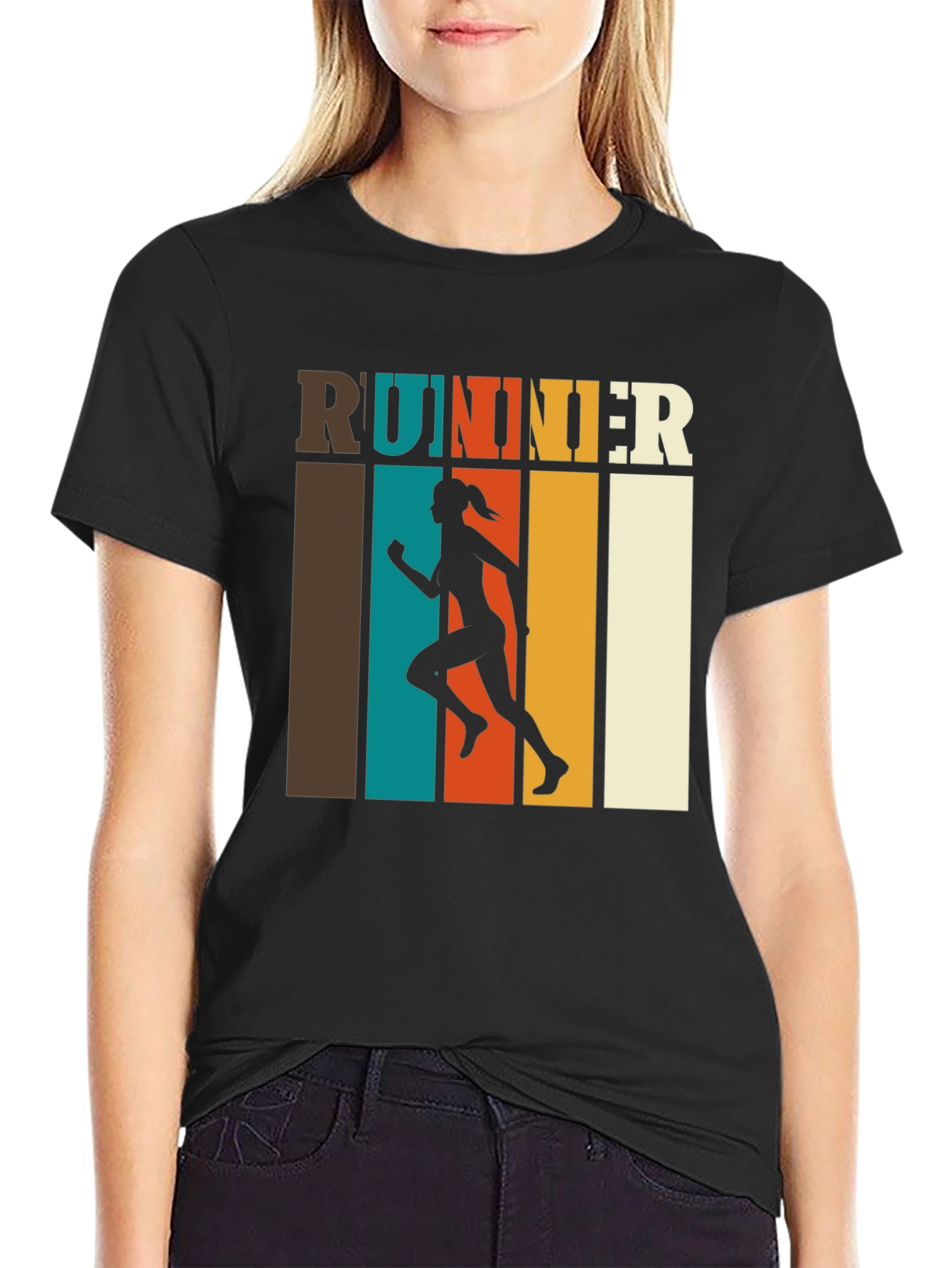 Retro Runner Graphic Tee - Black