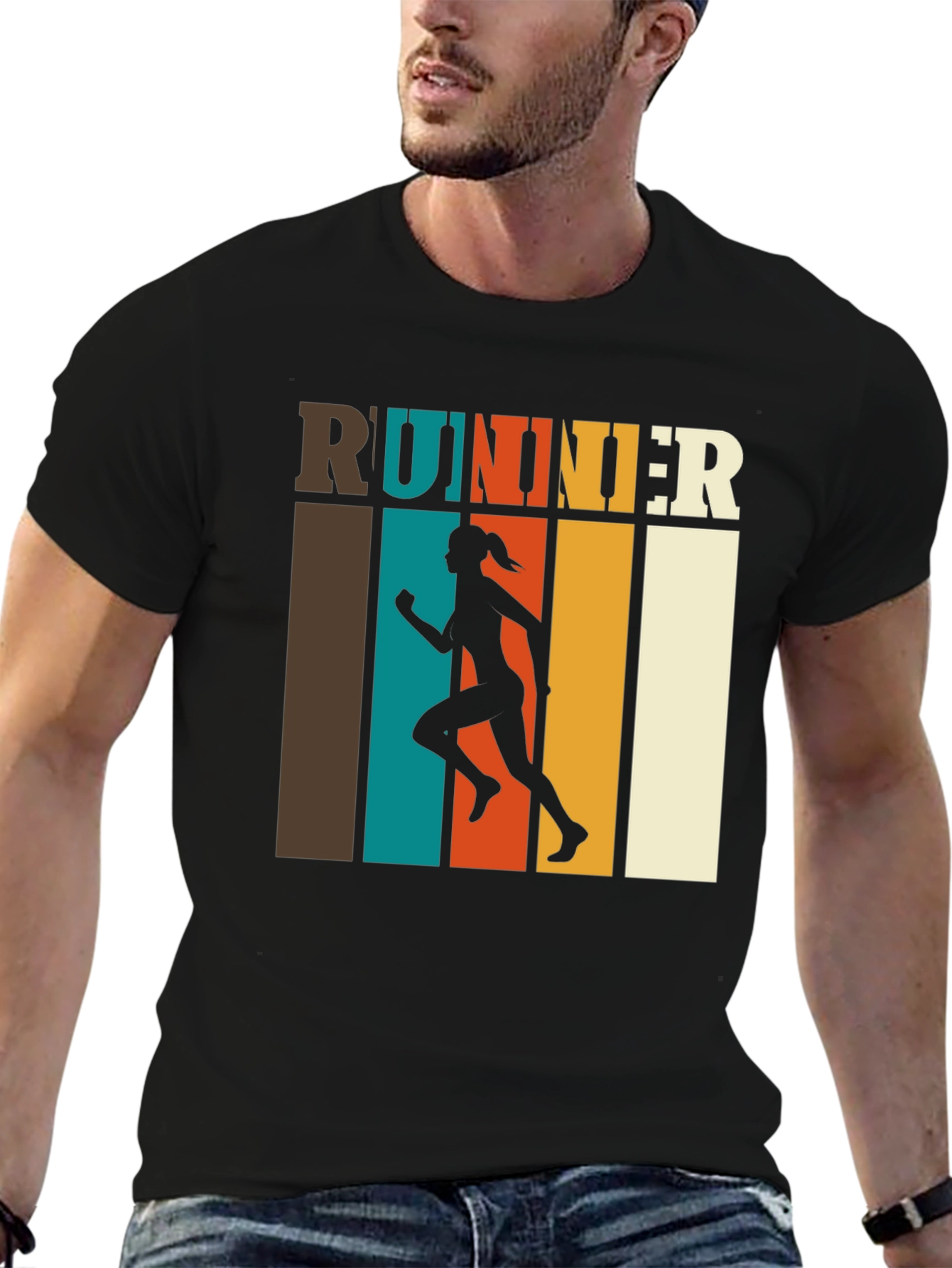 Retro Runner Graphic Tee - Black