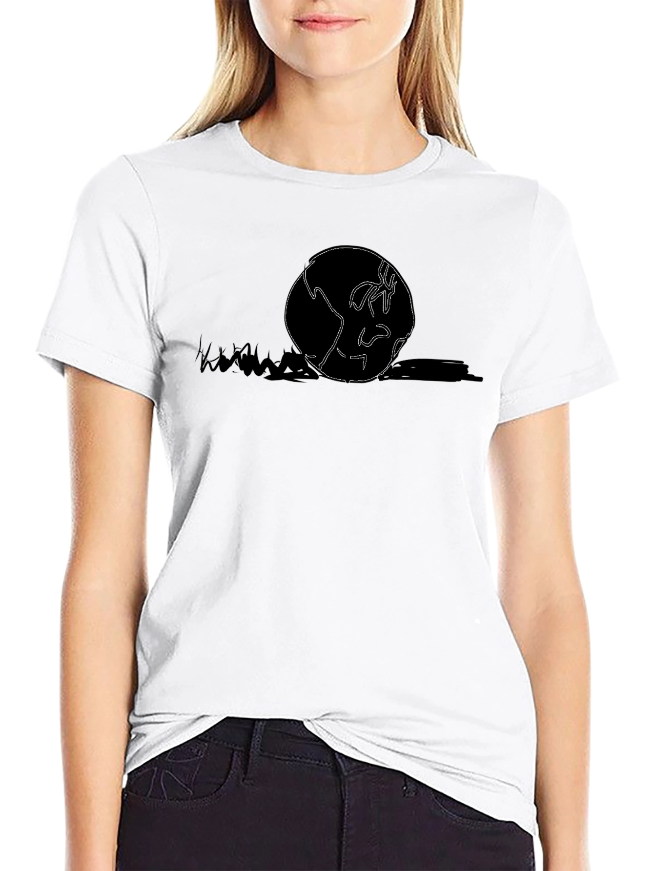 Abstract Earth Graphic Tee - Modern Black T-Shirt