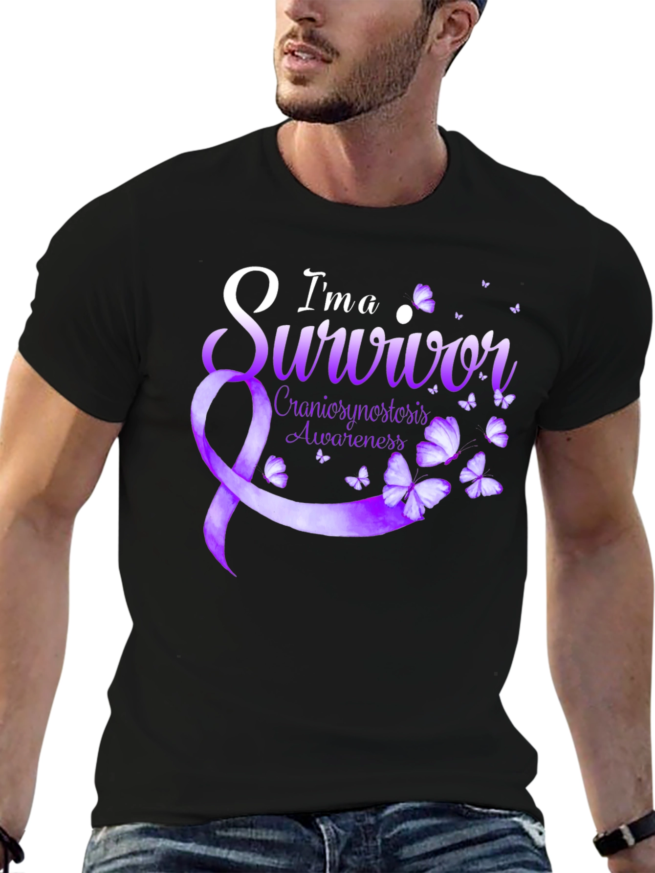 Cranial Awareness Survivor T-Shirt - Butterfly Design