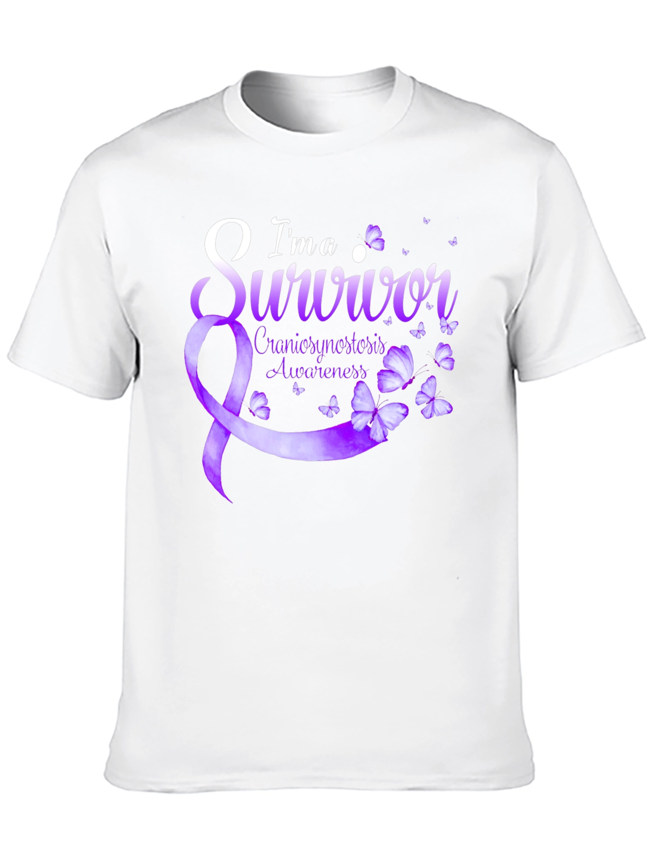 Cranial Awareness Survivor T-Shirt - Butterfly Design
