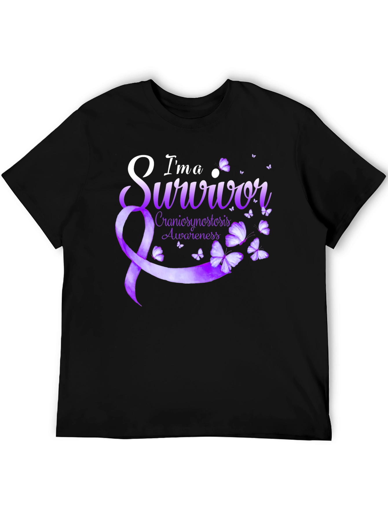 Cranial Awareness Survivor T-Shirt - Butterfly Design