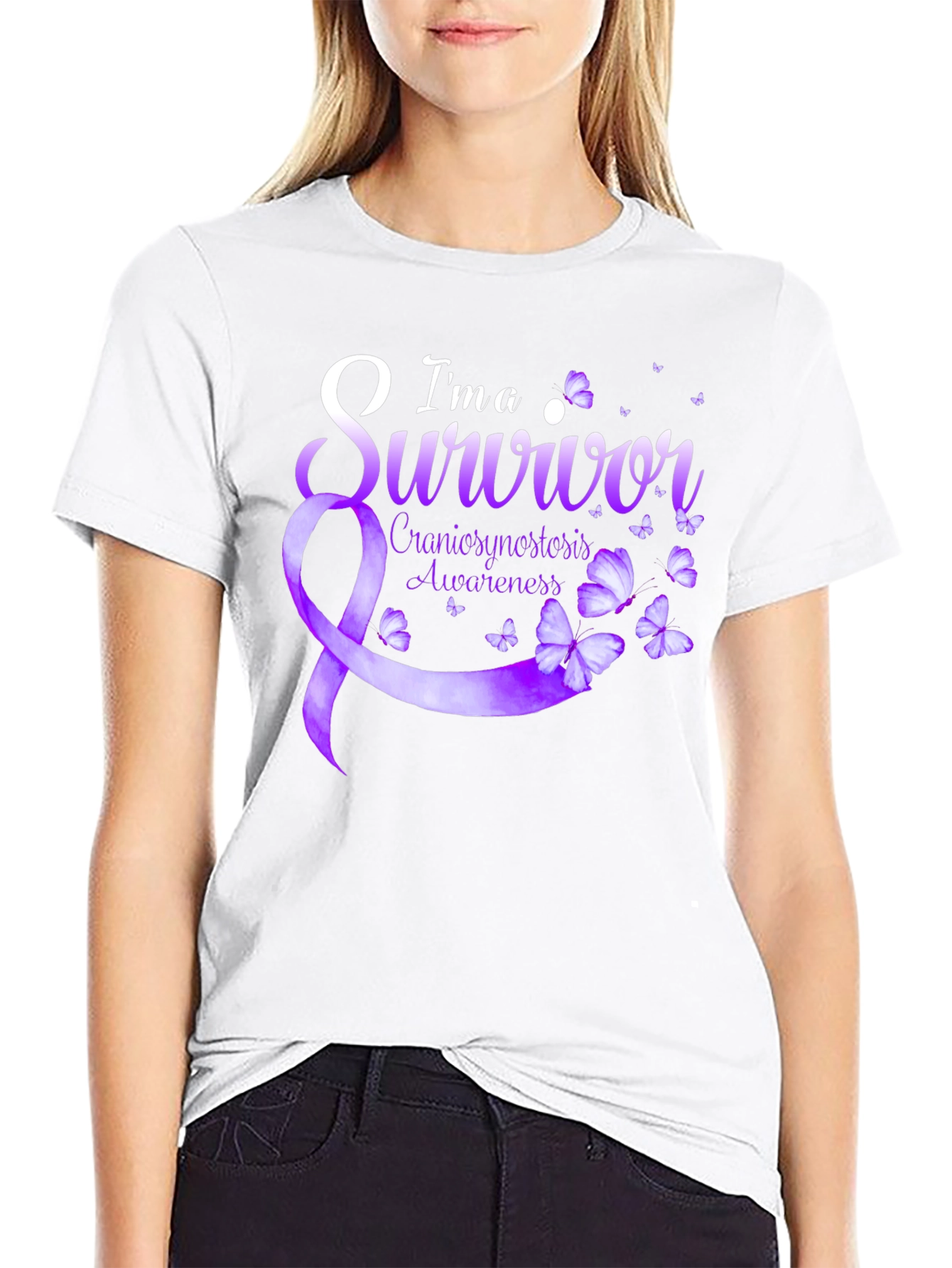 Cranial Awareness Survivor T-Shirt - Butterfly Design