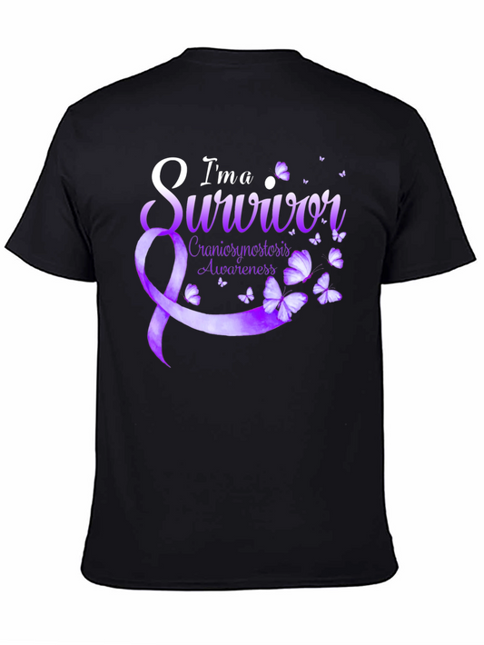 Cranial Awareness Survivor T-Shirt - Butterfly Design