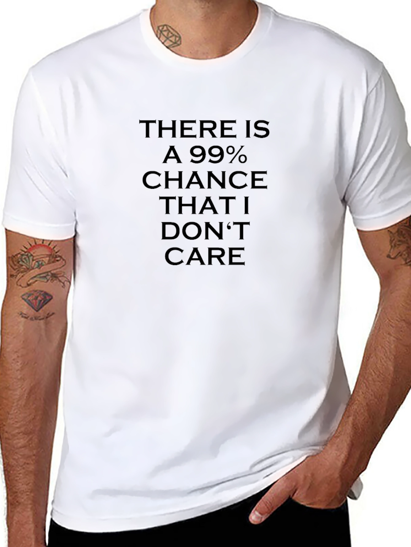 99% Chance I Dont Care Black T-Shirt