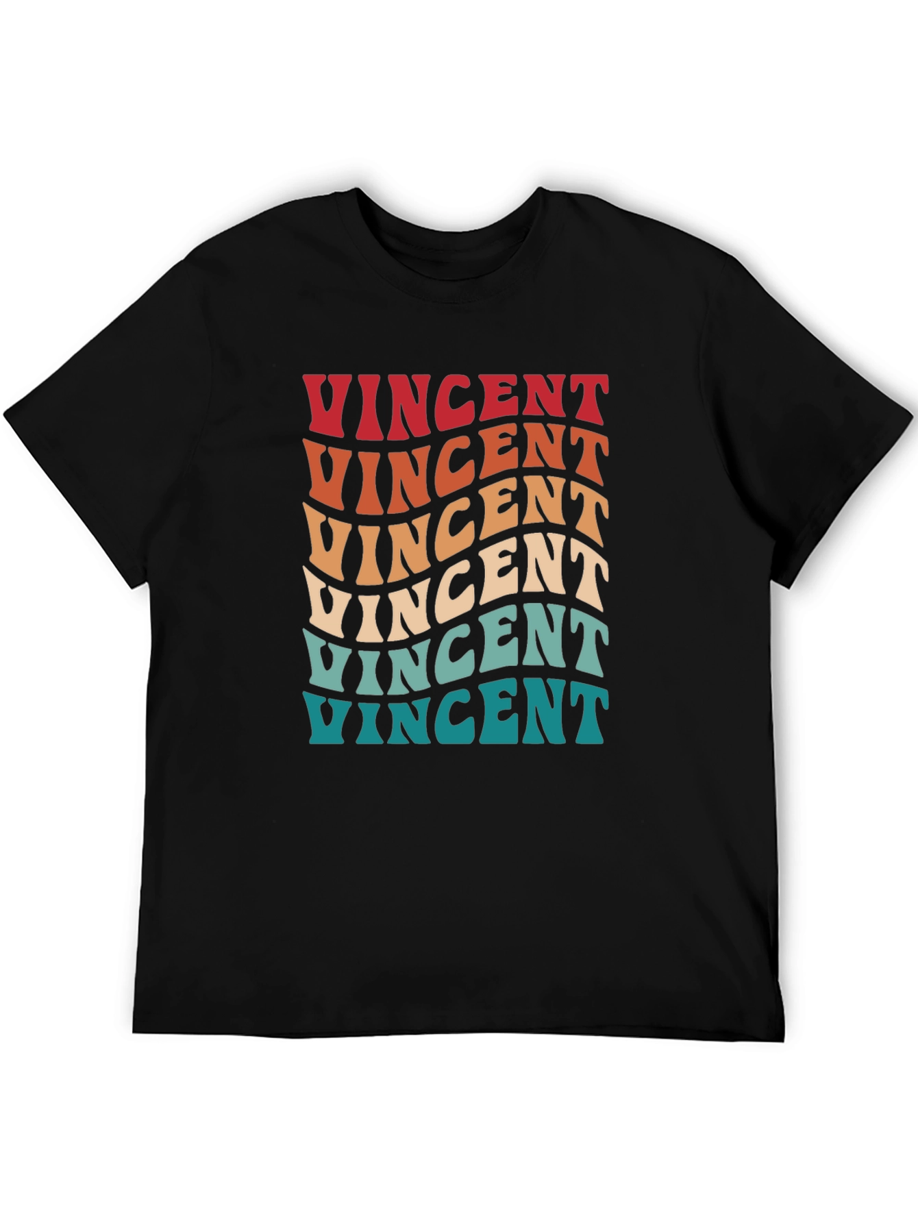 Retro Vincent T-Shirt: Groovy Personalized Name Tee