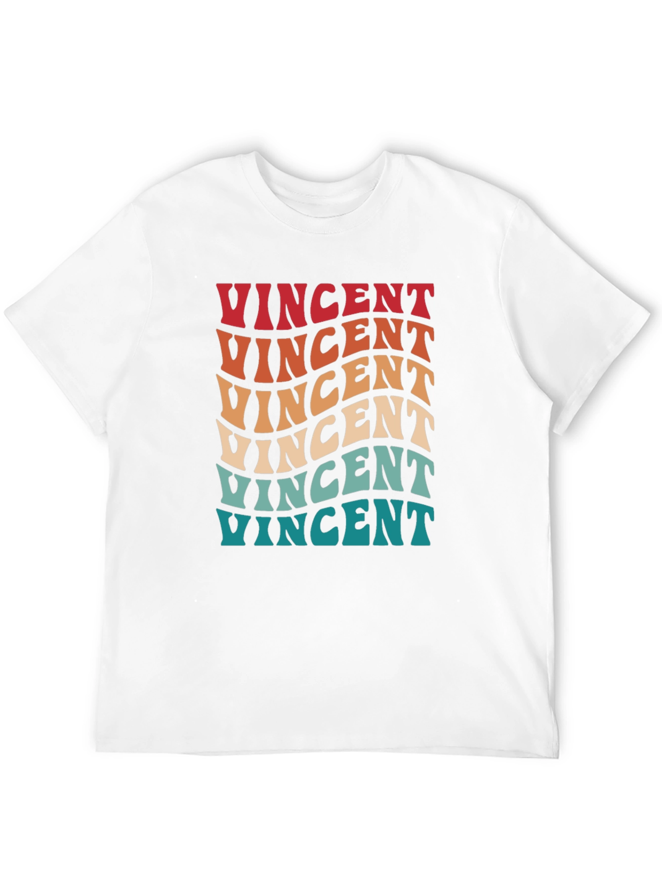 Retro Vincent T-Shirt: Groovy Personalized Name Tee
