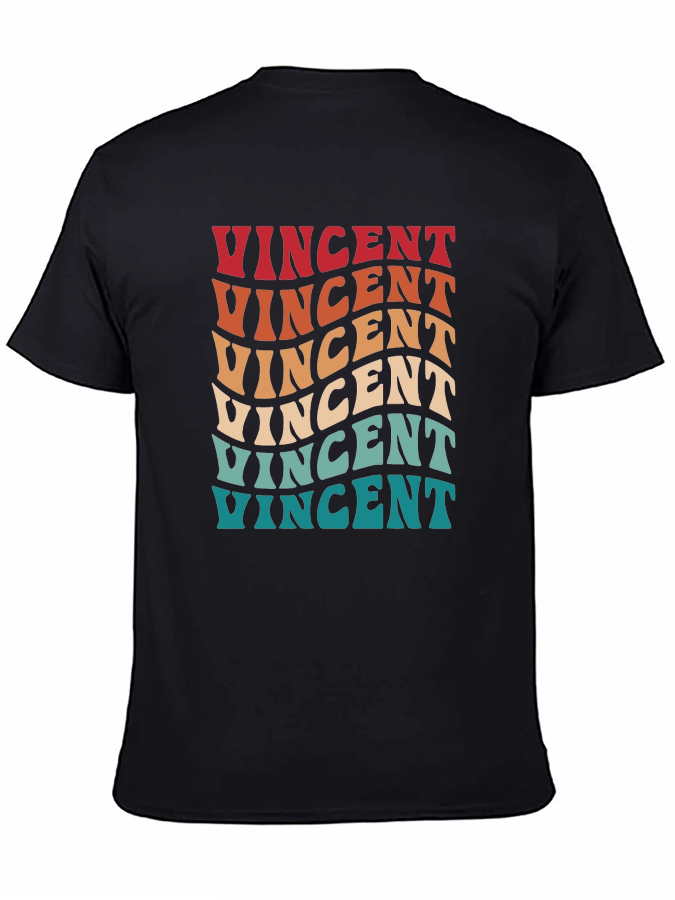 Retro Vincent T-Shirt: Groovy Personalized Name Tee