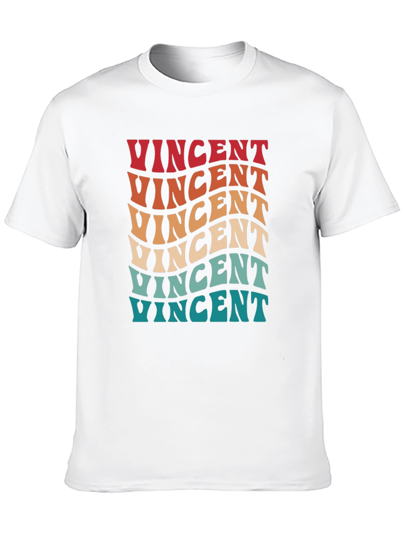Retro Vincent T-Shirt: Groovy Personalized Name Tee