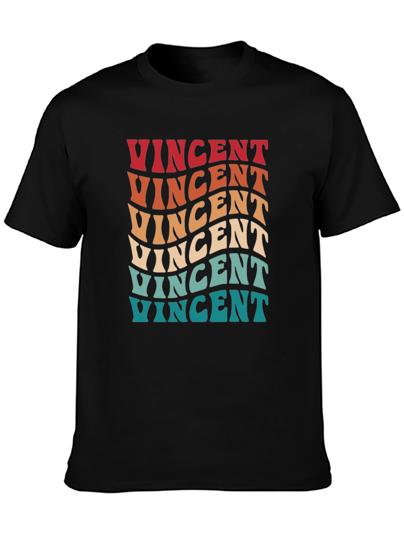 Retro Vincent T-Shirt: Groovy Personalized Name Tee
